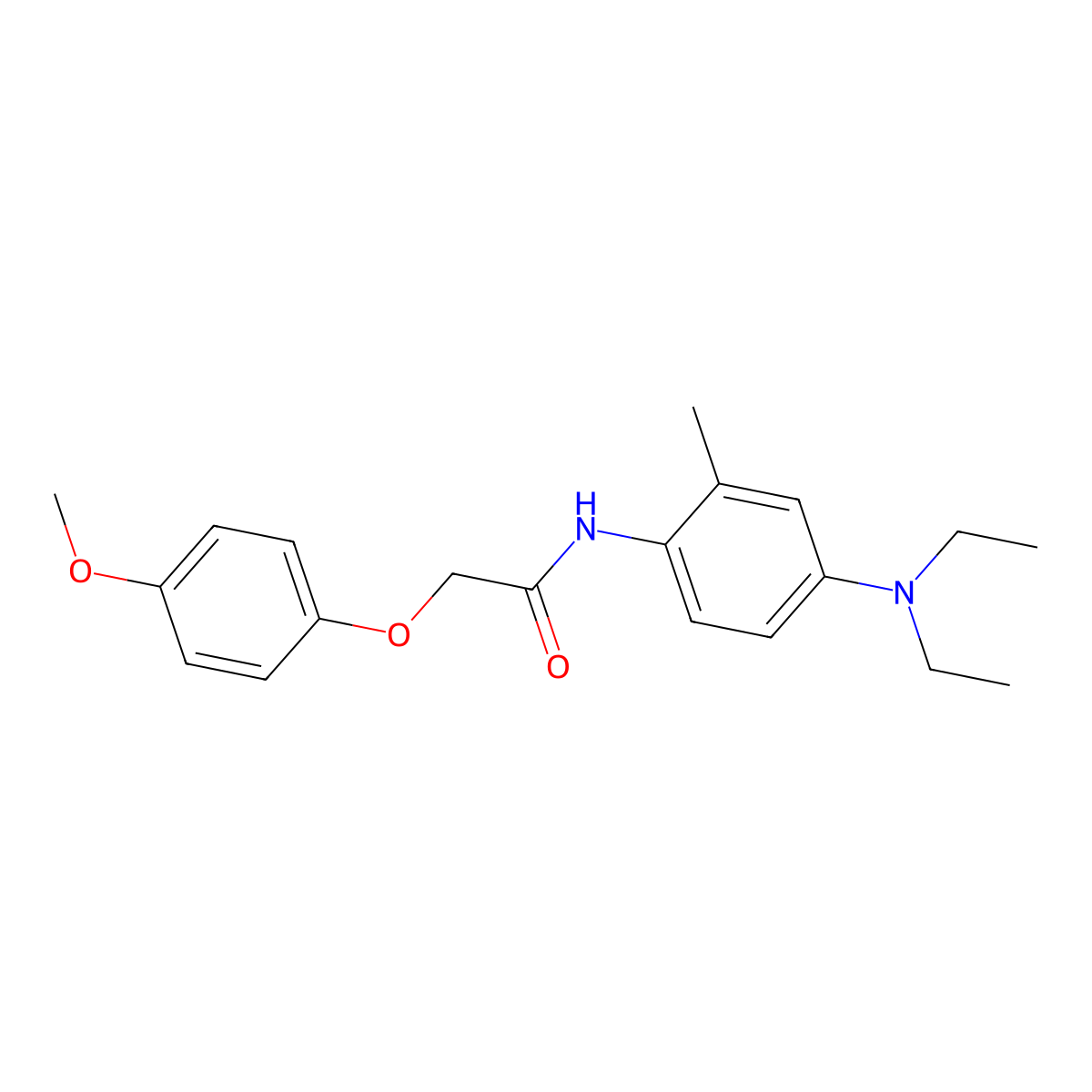 N-[4-(diethylamino)-2-methylphenyl]-2-(4-methoxyphenoxy)acetamide molecular structure, CAS 708236-75-3