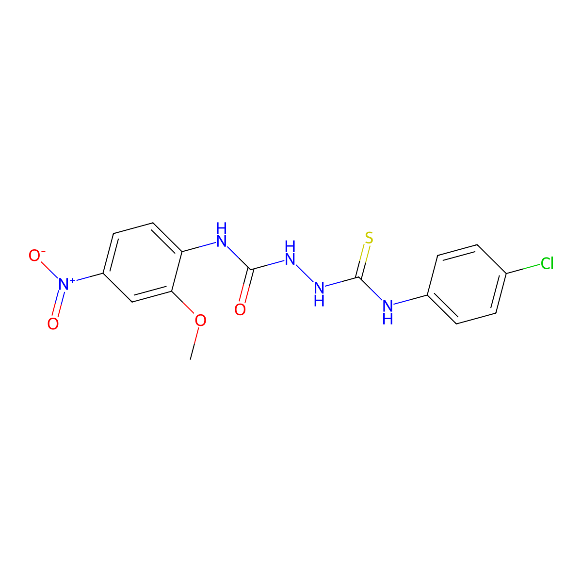 1-[(4-Chlorophenyl)carbamothioylamino]-3-(2-methoxy-4-nitrophenyl)urea molecular structure, CAS 708237-22-3