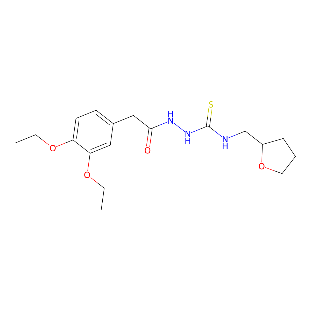 1-[[2-(3,4-Diethoxyphenyl)acetyl]amino]-3-(oxolan-2-ylmethyl)thiourea molecular structure, CAS 708237-46-1