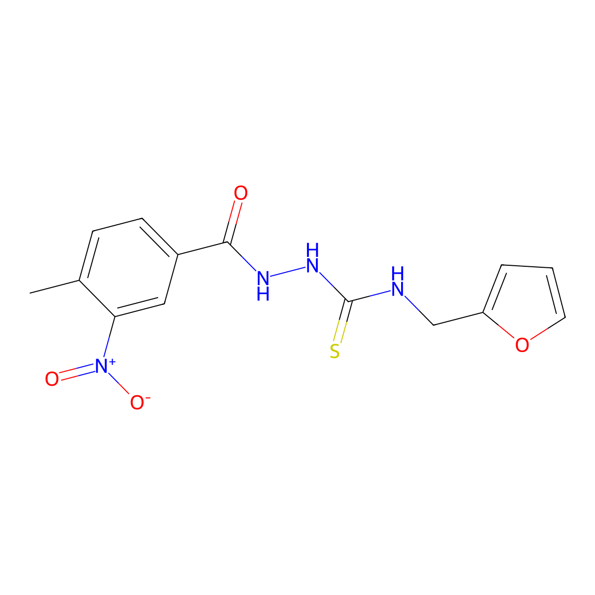 1-(Furan-2-ylmethyl)-3-[(4-methyl-3-nitrobenzoyl)amino]thiourea molecular structure, CAS 708237-47-2