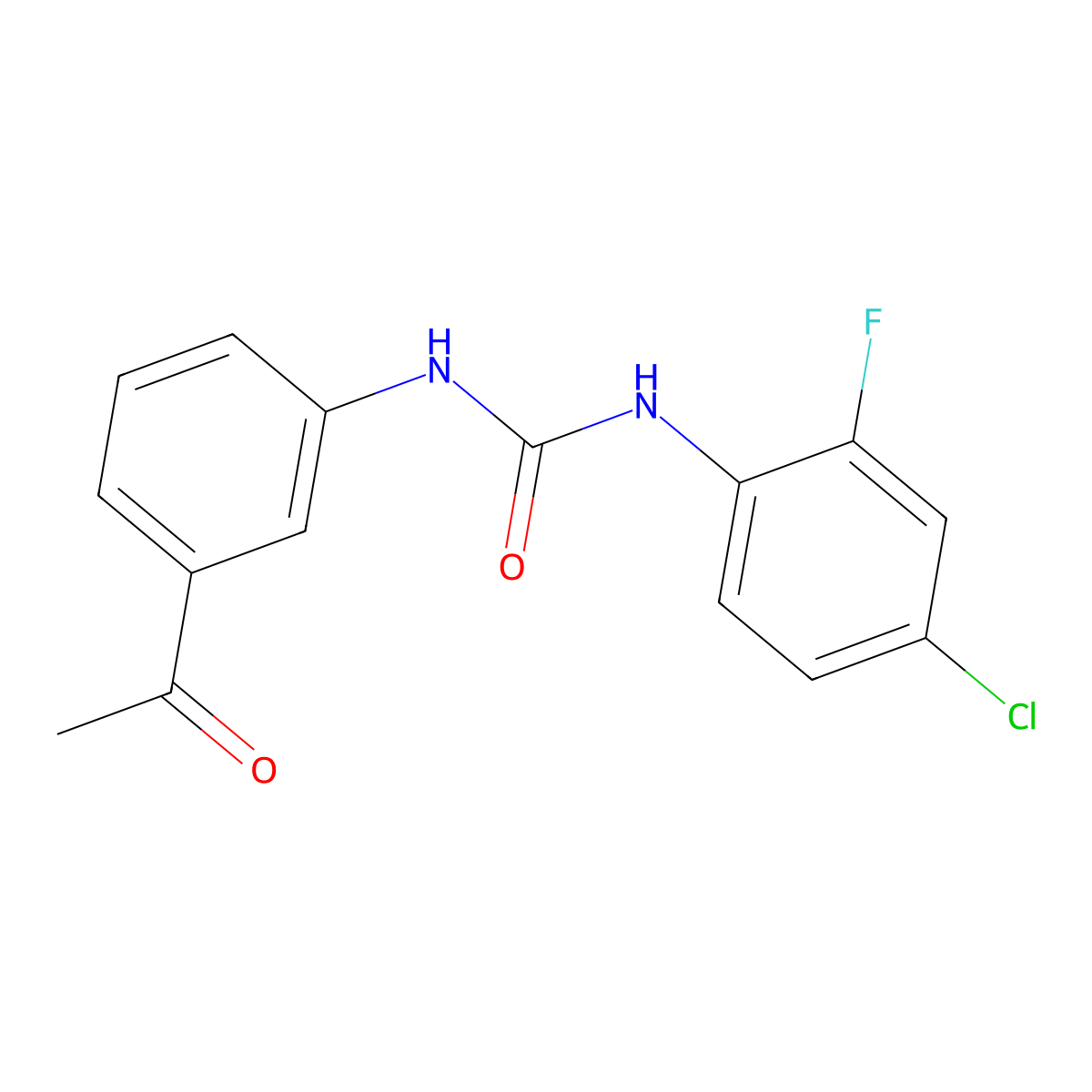 1-(3-Acetylphenyl)-3-(4-chloro-2-fluorophenyl)urea molecular structure, CAS 708237-60-9