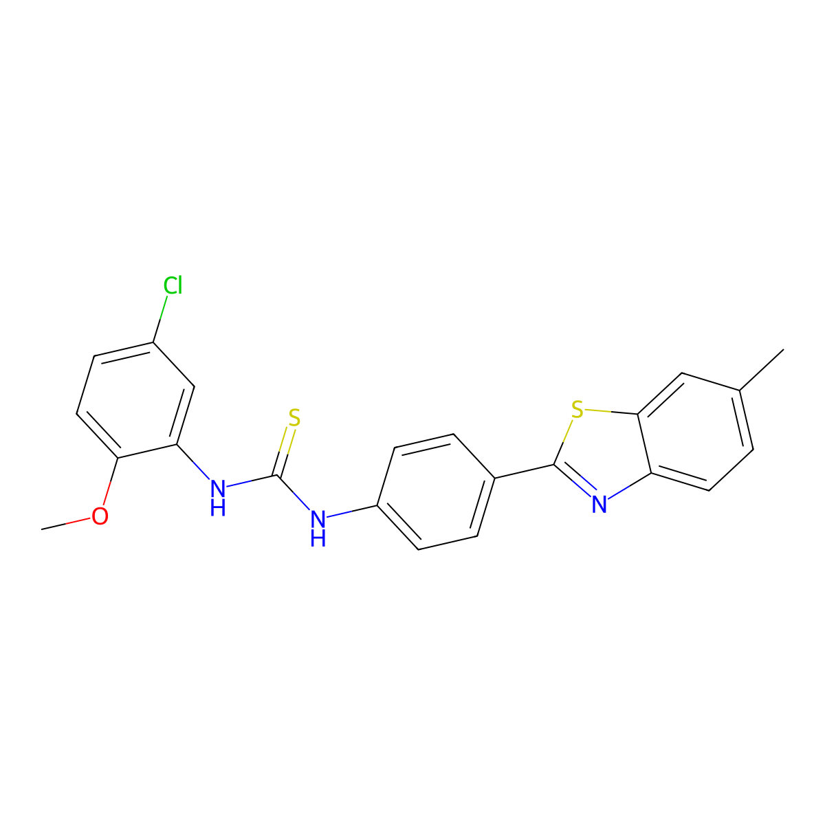 1-(5-Chloro-2-methoxyphenyl)-3-[4-(6-methyl-1,3-benzothiazol-2-yl)phenyl]thiourea molecular structure, CAS 708237-66-5