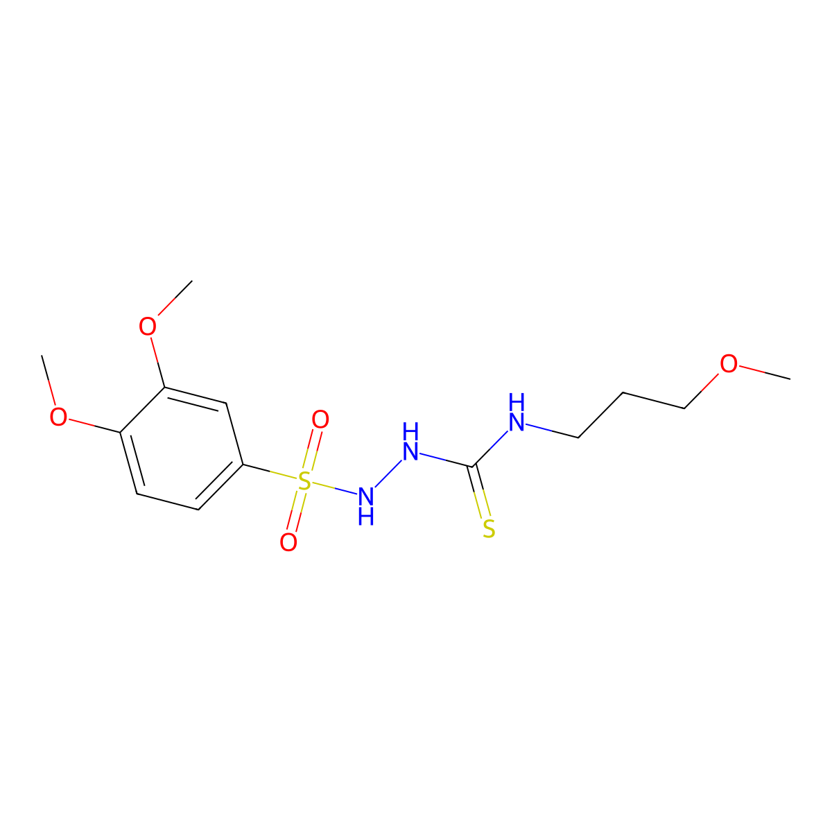 1-[(3,4-Dimethoxyphenyl)sulfonylamino]-3-(3-methoxypropyl)thiourea molecular structure, CAS 708237-90-5