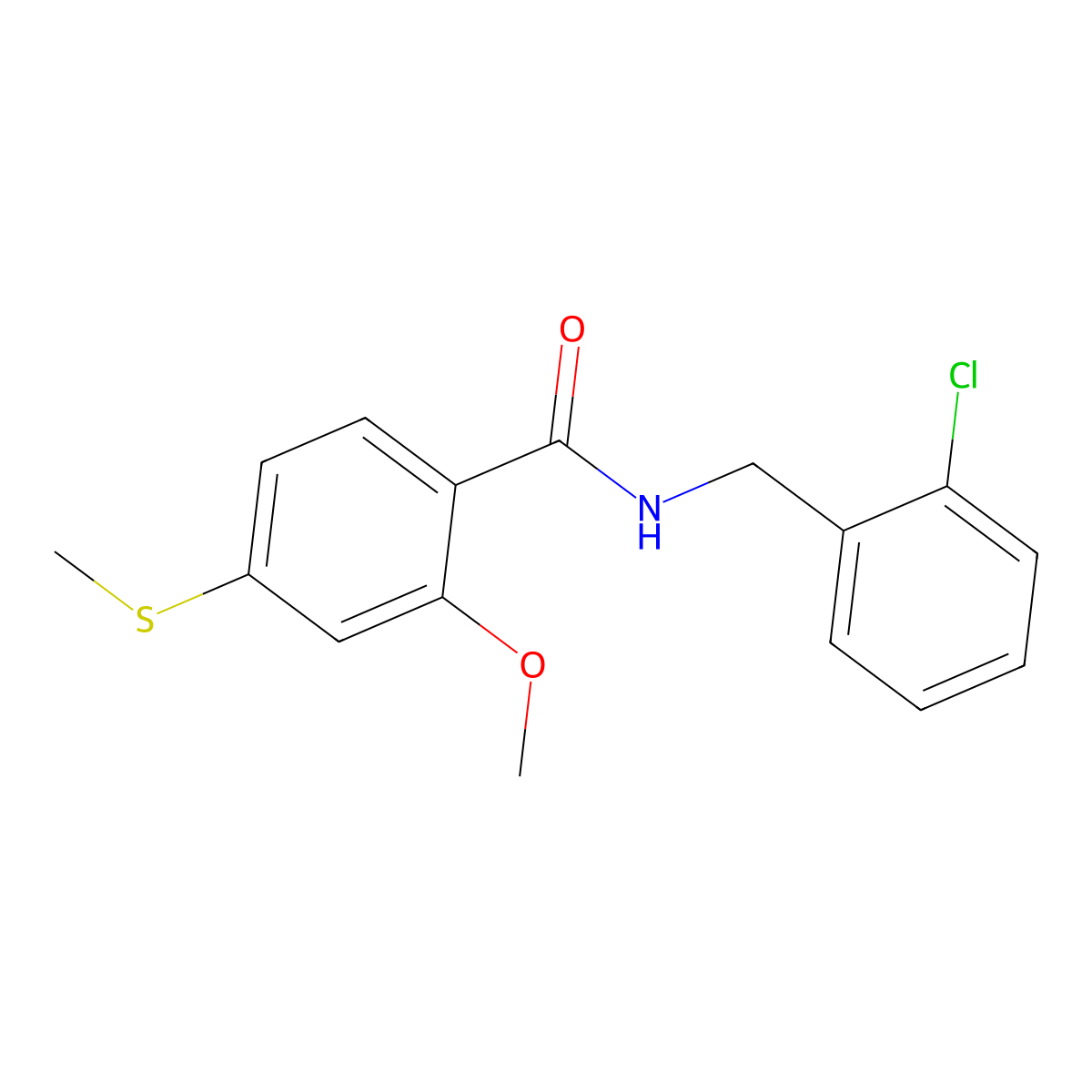 N-(2-chlorobenzyl)-2-methoxy-4-(methylsulfanyl)benzamide molecular structure, CAS 708237-99-4