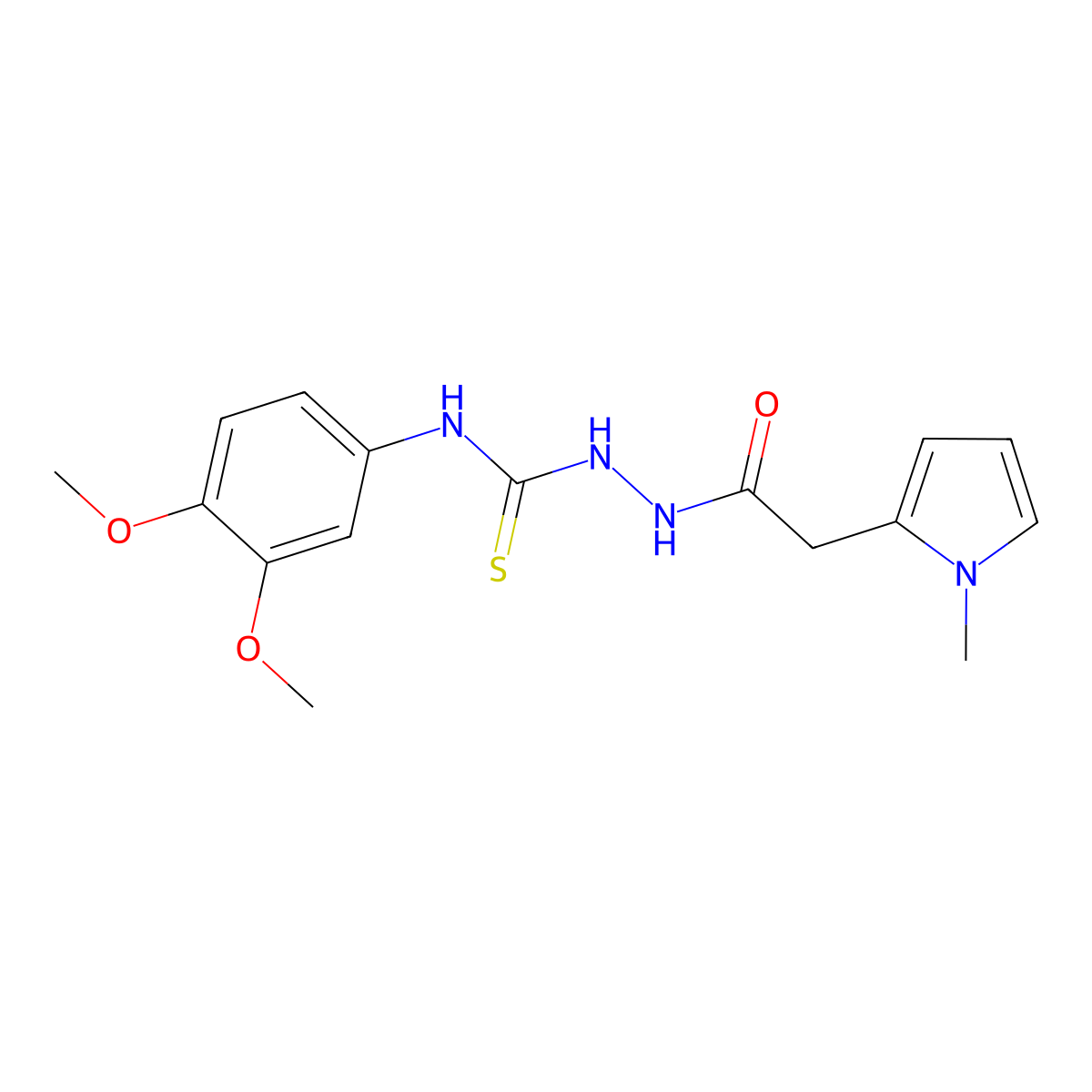 1-(3,4-Dimethoxyphenyl)-3-[[2-(1-methylpyrrol-2-yl)acetyl]amino]thiourea molecular structure, CAS 708238-09-9