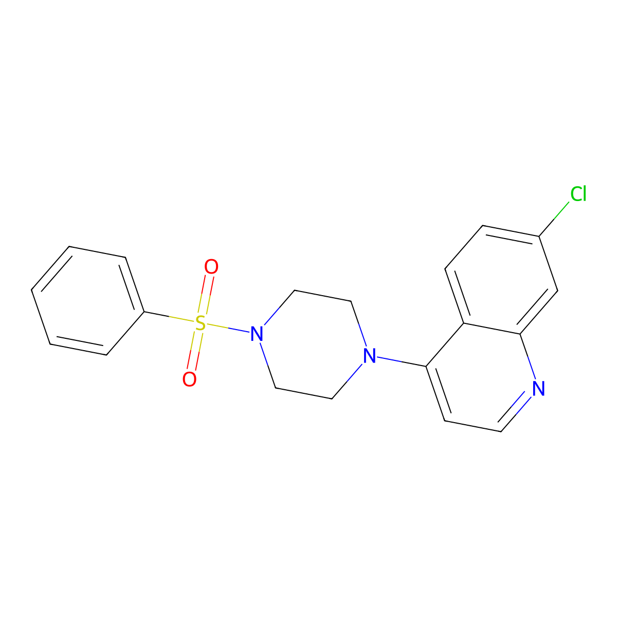 4-[4-(Benzenesulfonyl)piperazin-1-yl]-7-chloroquinoline molecular structure, CAS 708238-13-5