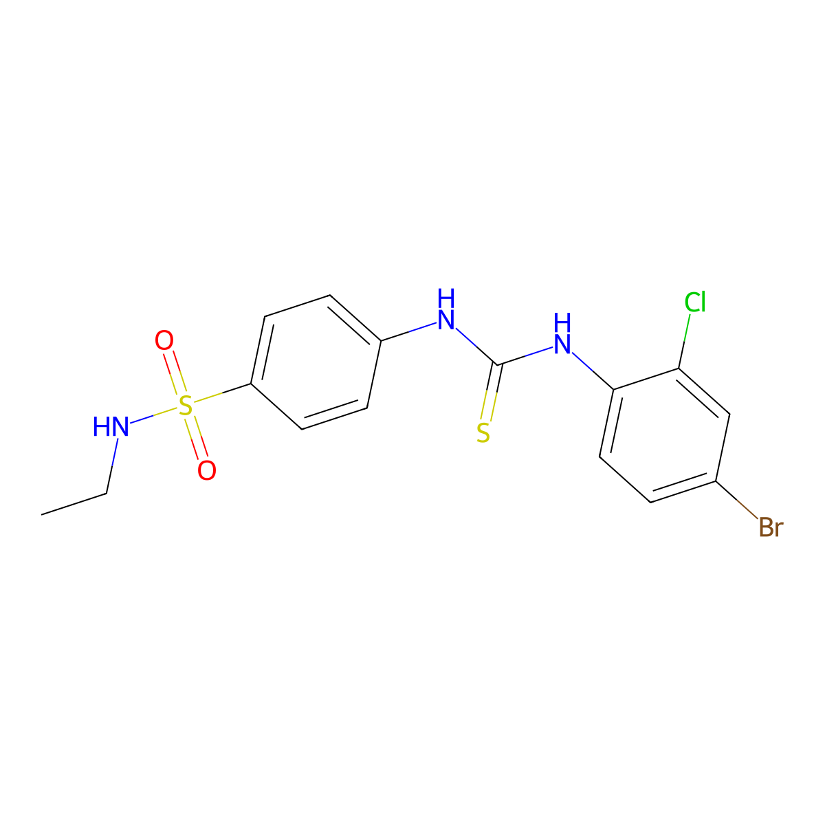 1-(4-Bromo-2-chlorophenyl)-3-[4-(ethylsulfamoyl)phenyl]thiourea molecular structure, CAS 708238-31-7