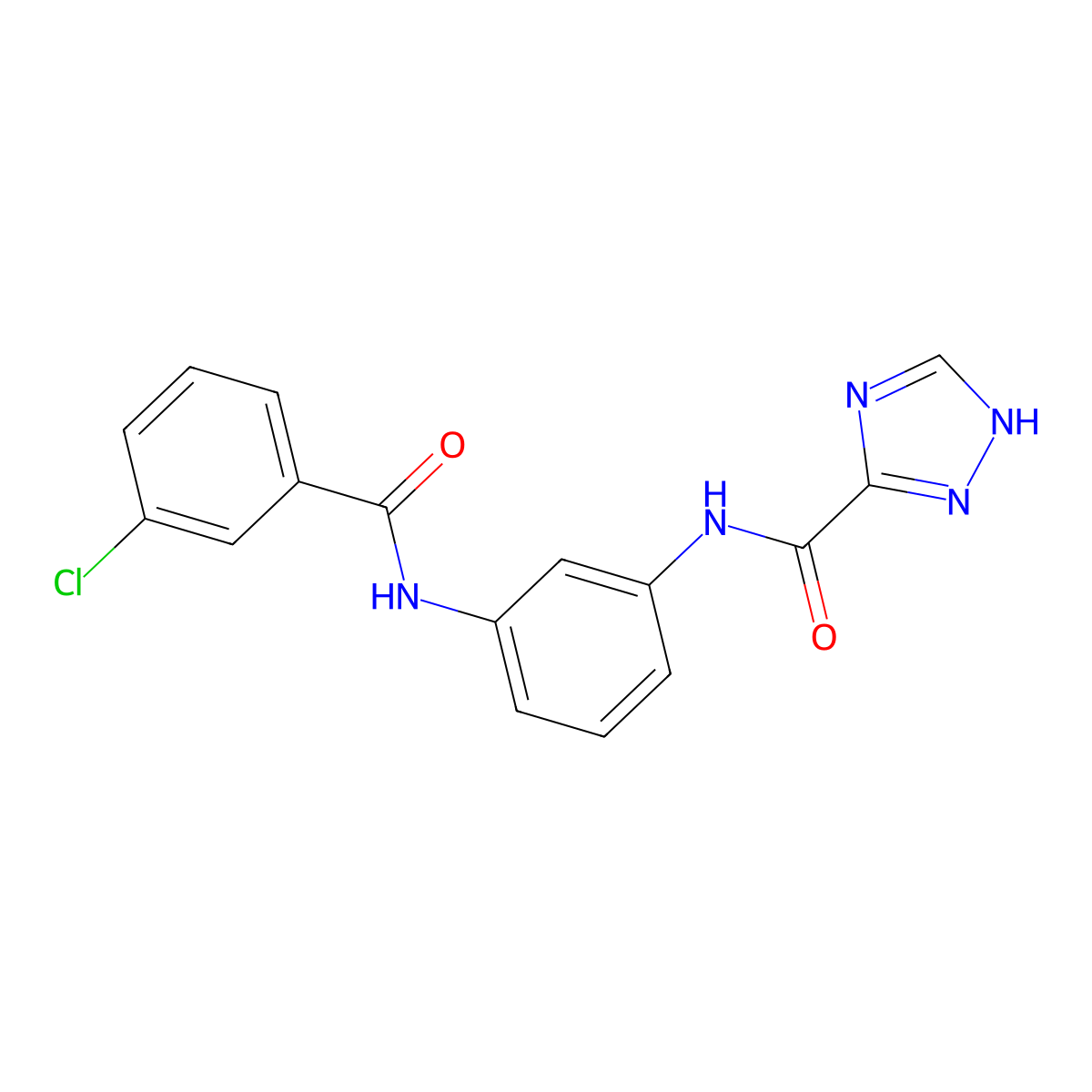 N-[3-[(3-chlorobenzoyl)amino]phenyl]-1H-1,2,4-triazole-5-carboxamide molecular structure, CAS 708238-32-8