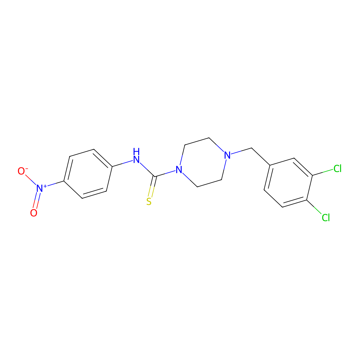 4-[(3,4-dichlorophenyl)methyl]-N-(4-nitrophenyl)piperazine-1-carbothioamide molecular structure, CAS 708238-34-0