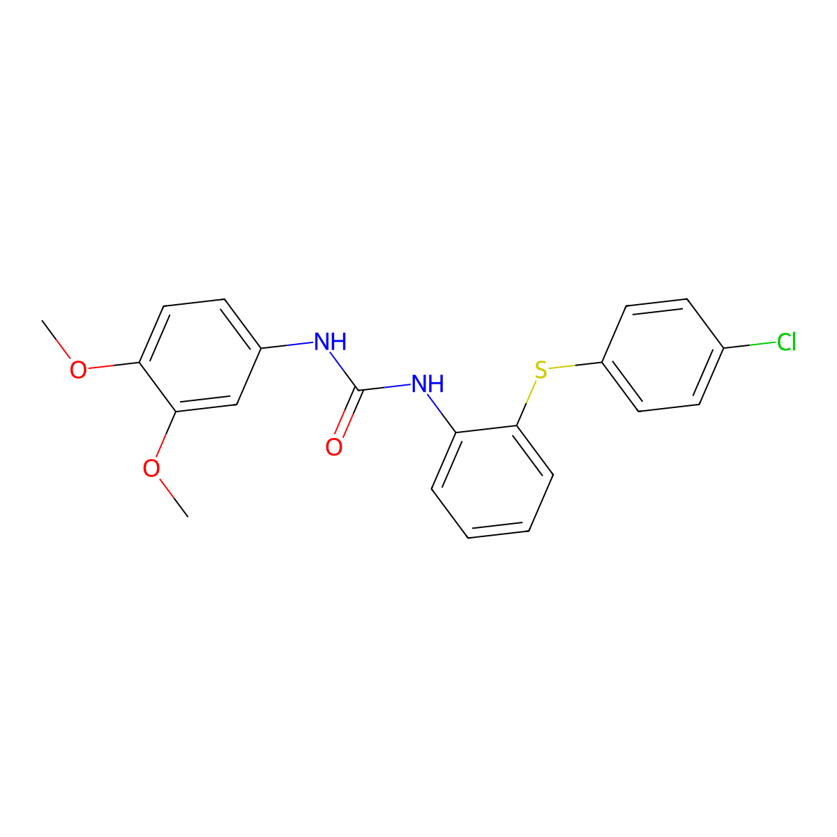 1-[2-(4-Chlorophenyl)sulfanylphenyl]-3-(3,4-dimethoxyphenyl)urea molecular structure, CAS 708238-37-3