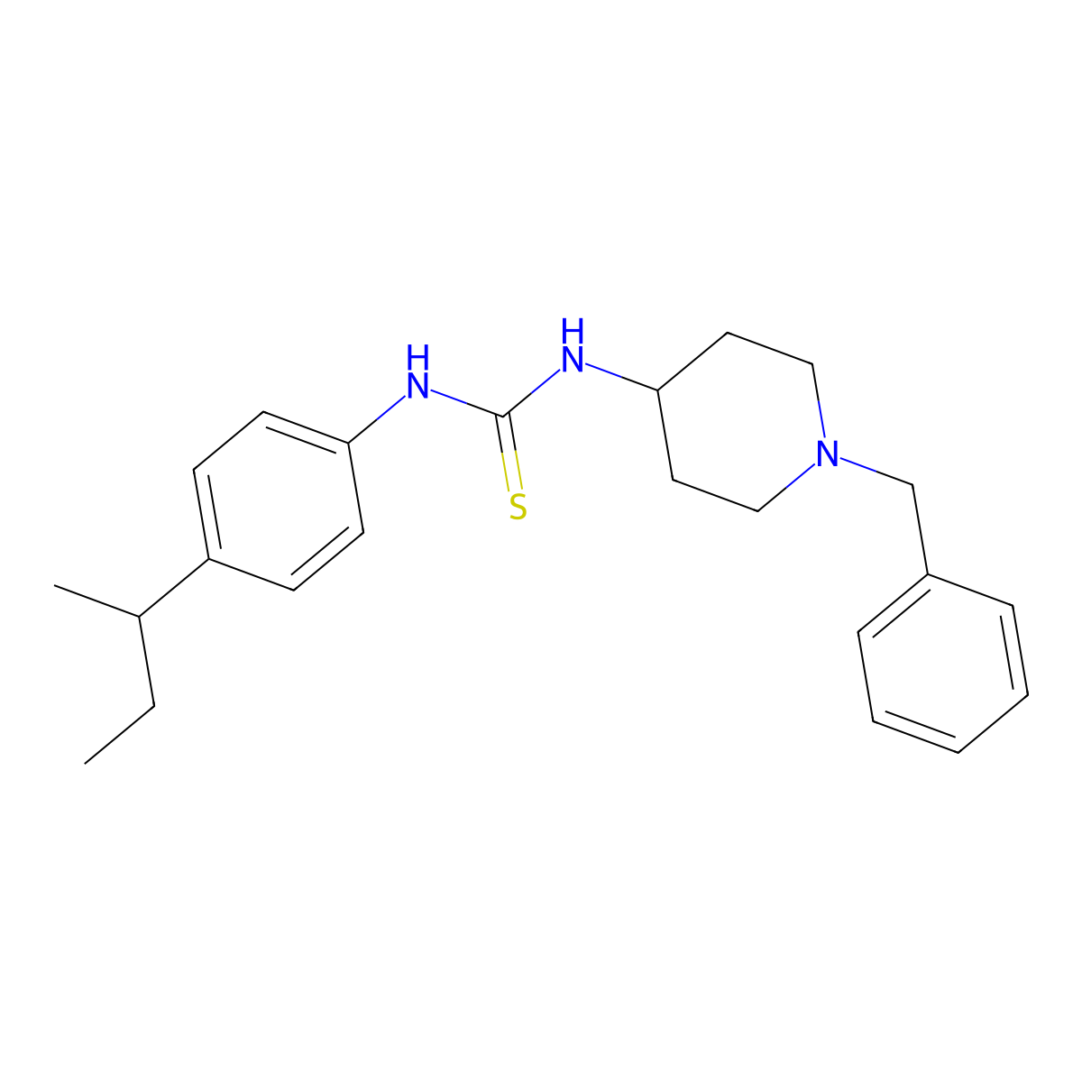 1-(1-Benzylpiperidin-4-yl)-3-(4-butan-2-ylphenyl)thiourea molecular structure, CAS 708238-44-2