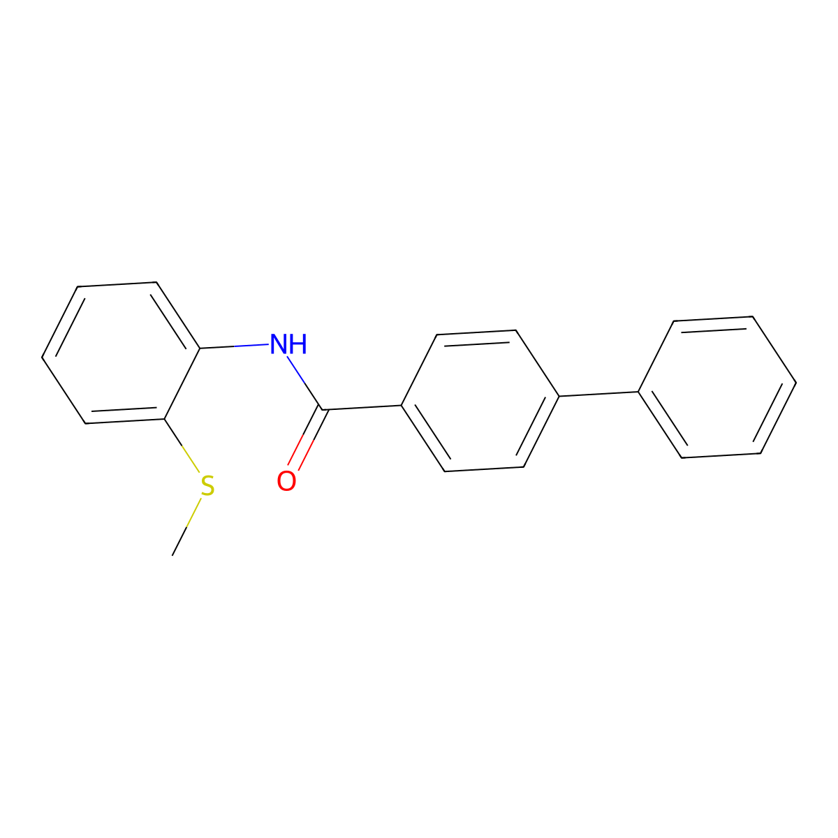 N-[2-(methylsulfanyl)phenyl]biphenyl-4-carboxamide molecular structure, CAS 708238-54-4