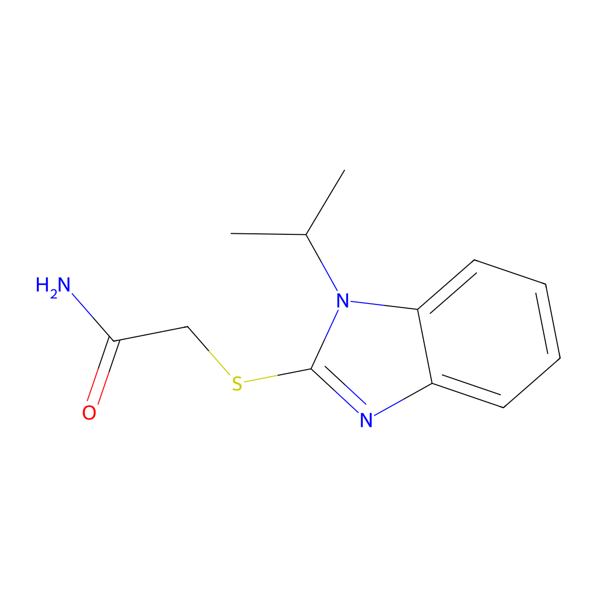 2-[(1-isopropyl-1H-benzimidazol-2-yl)sulfanyl]acetamide molecular structure, CAS 708238-72-6