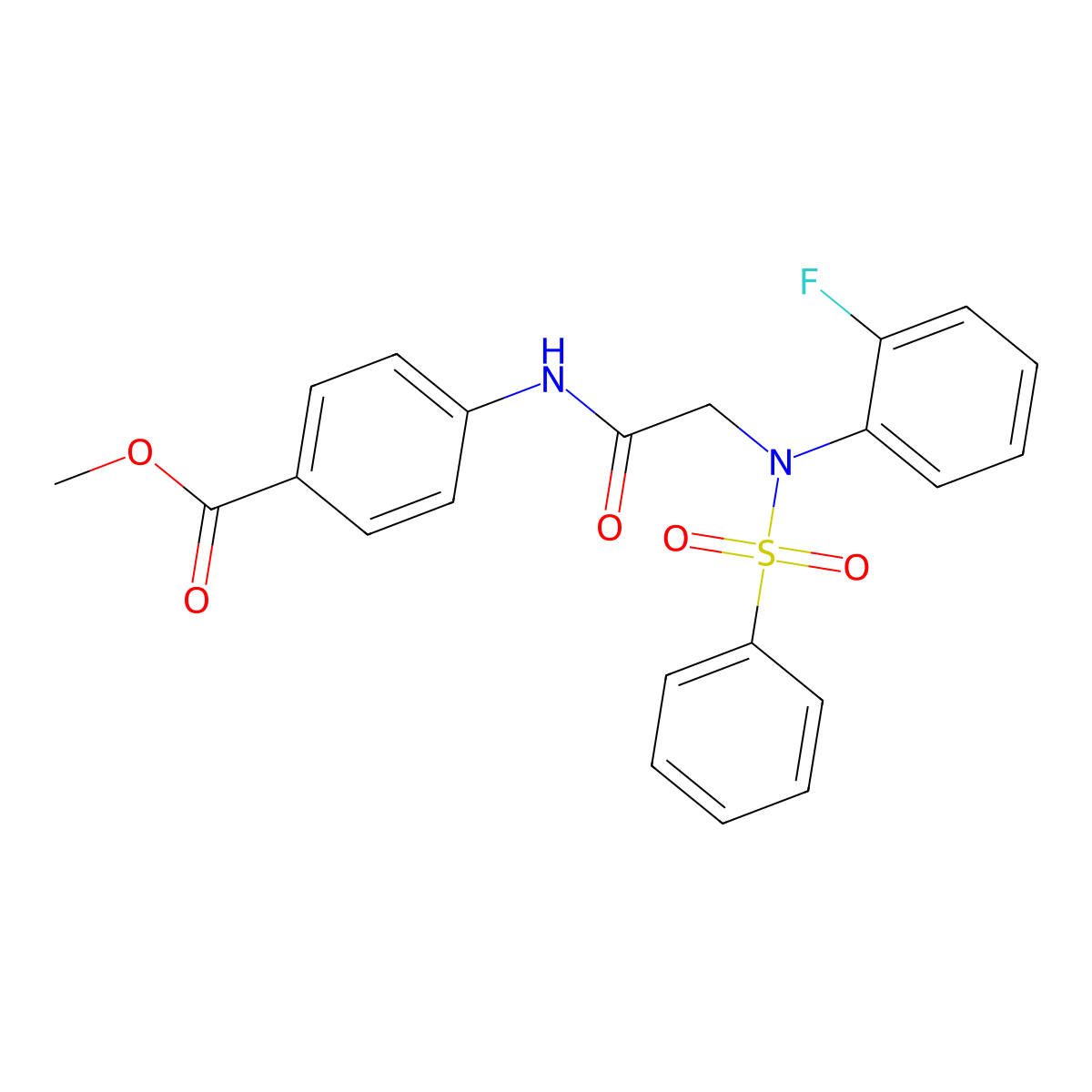 methyl 4-{[N-(2-fluorophenyl)-N-(phenylsulfonyl)glycyl]amino}benzoate molecular structure, CAS 708238-85-1