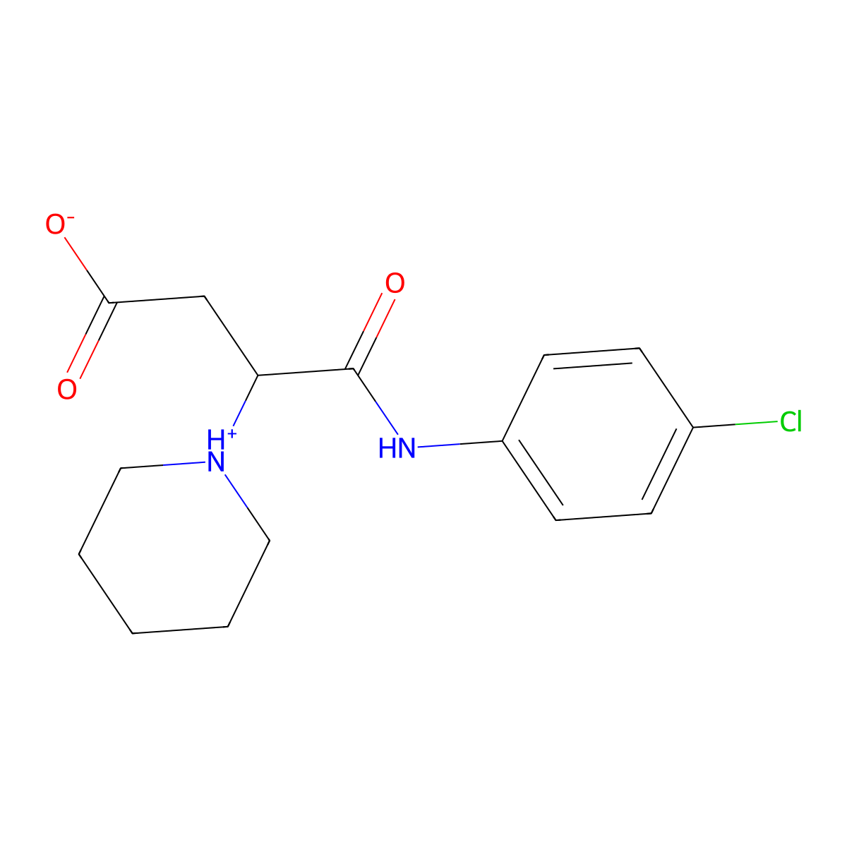 4-[(4-Chlorophenyl)amino]-4-oxo-3-(piperidin-1-yl)butanoic acid molecular structure, CAS 708238-92-0
