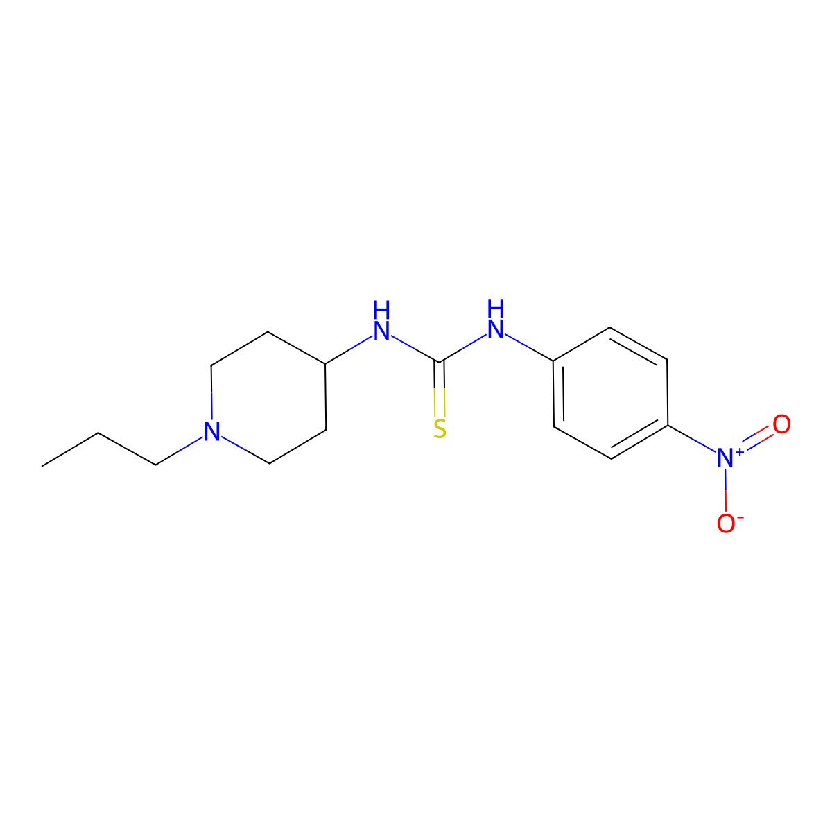 1-(4-Nitrophenyl)-3-(1-propylpiperidin-4-yl)thiourea molecular structure, CAS 708238-93-1