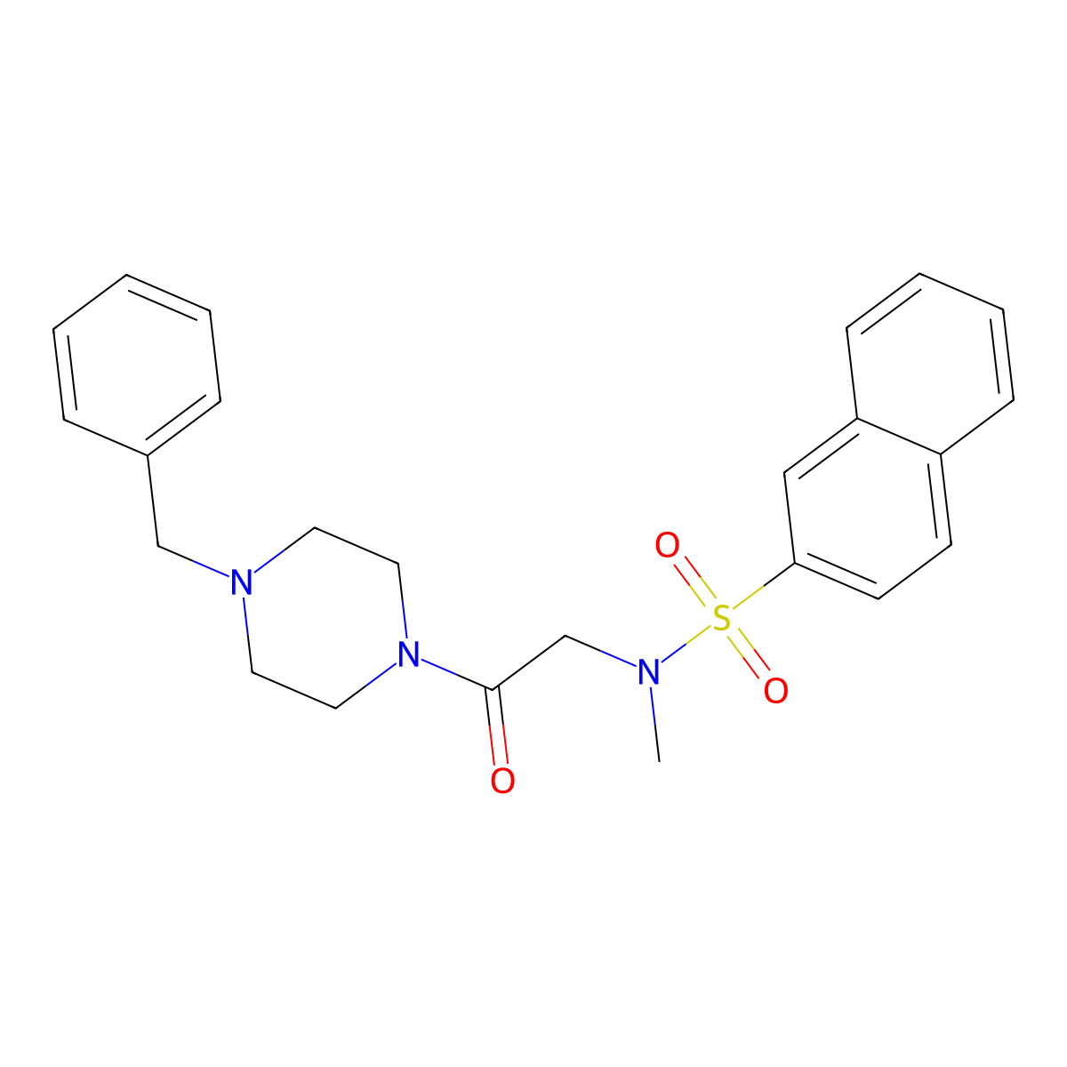 N-[2-(4-benzylpiperazin-1-yl)-2-oxoethyl]-N-methylnaphthalene-2-sulfonamide molecular structure, CAS 708238-99-7