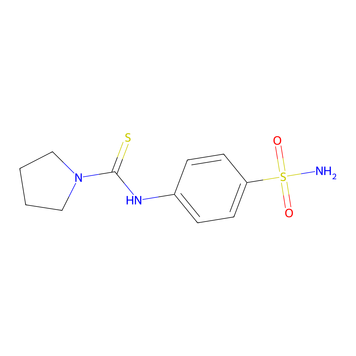 N-(4-sulfamoylphenyl)pyrrolidine-1-carbothioamide molecular structure, CAS 708239-12-7