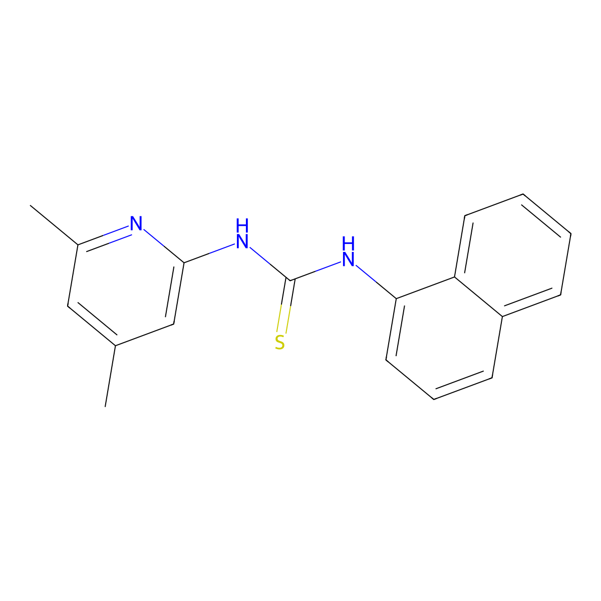 1-(4,6-Dimethylpyridin-2-yl)-3-naphthalen-1-ylthiourea molecular structure, CAS 708239-22-9