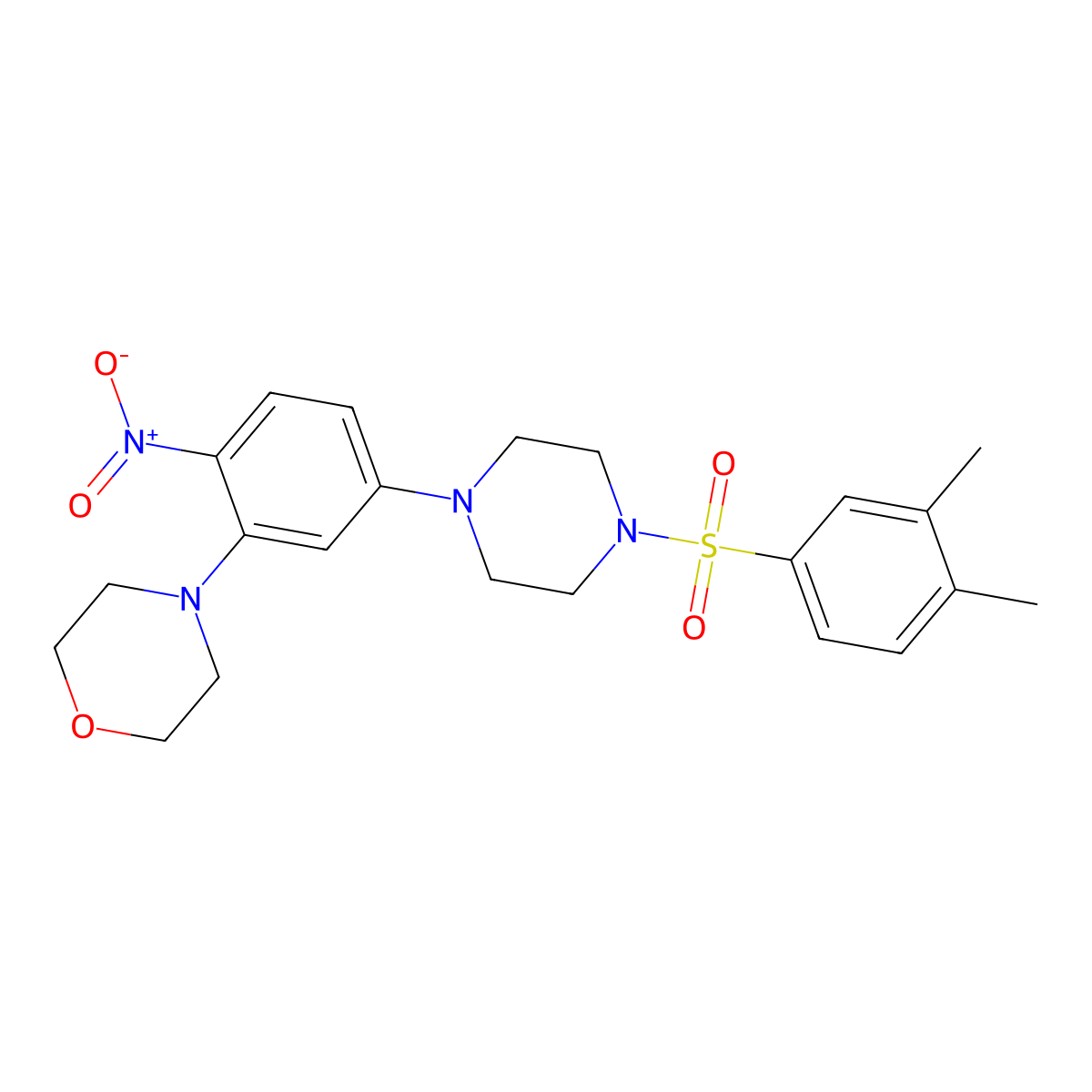 4-[5-[4-(3,4-Dimethylphenyl)sulfonylpiperazin-1-yl]-2-nitrophenyl]morpholine molecular structure, CAS 708239-35-4
