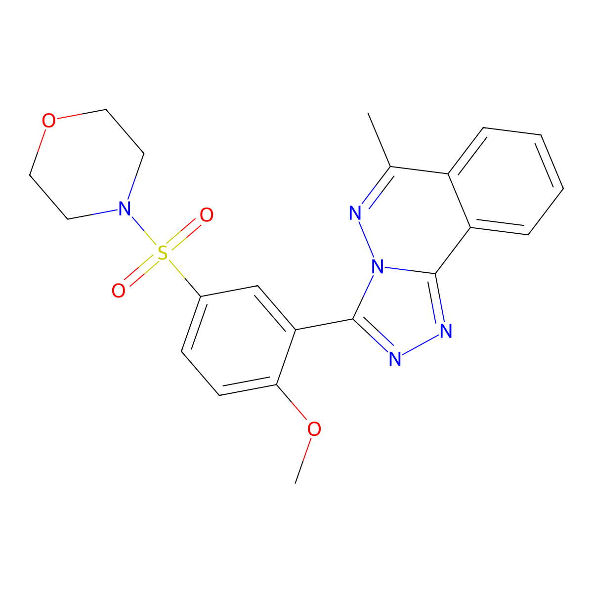 4-[4-Methoxy-3-(6-methyl-[1,2,4]triazolo[3,4-a]phthalazin-3-yl)phenyl]sulfonylmorpholine molecular structure, CAS 708239-40-1