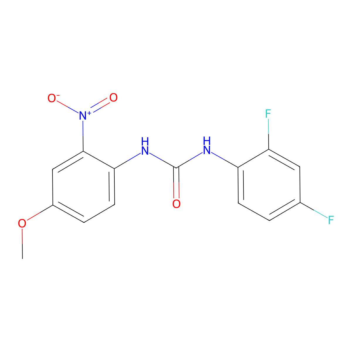 1-(2,4-Difluorophenyl)-3-(4-methoxy-2-nitrophenyl)urea molecular structure, CAS 708239-51-4