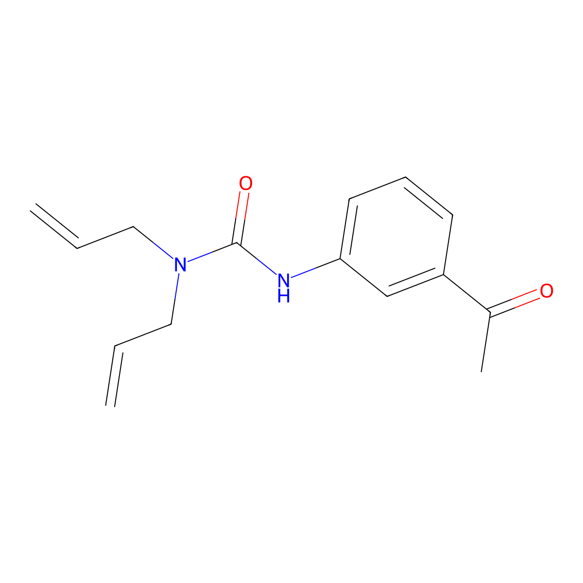 3-(3-Acetylphenyl)-1,1-bis(prop-2-enyl)urea molecular structure, CAS 708239-60-5
