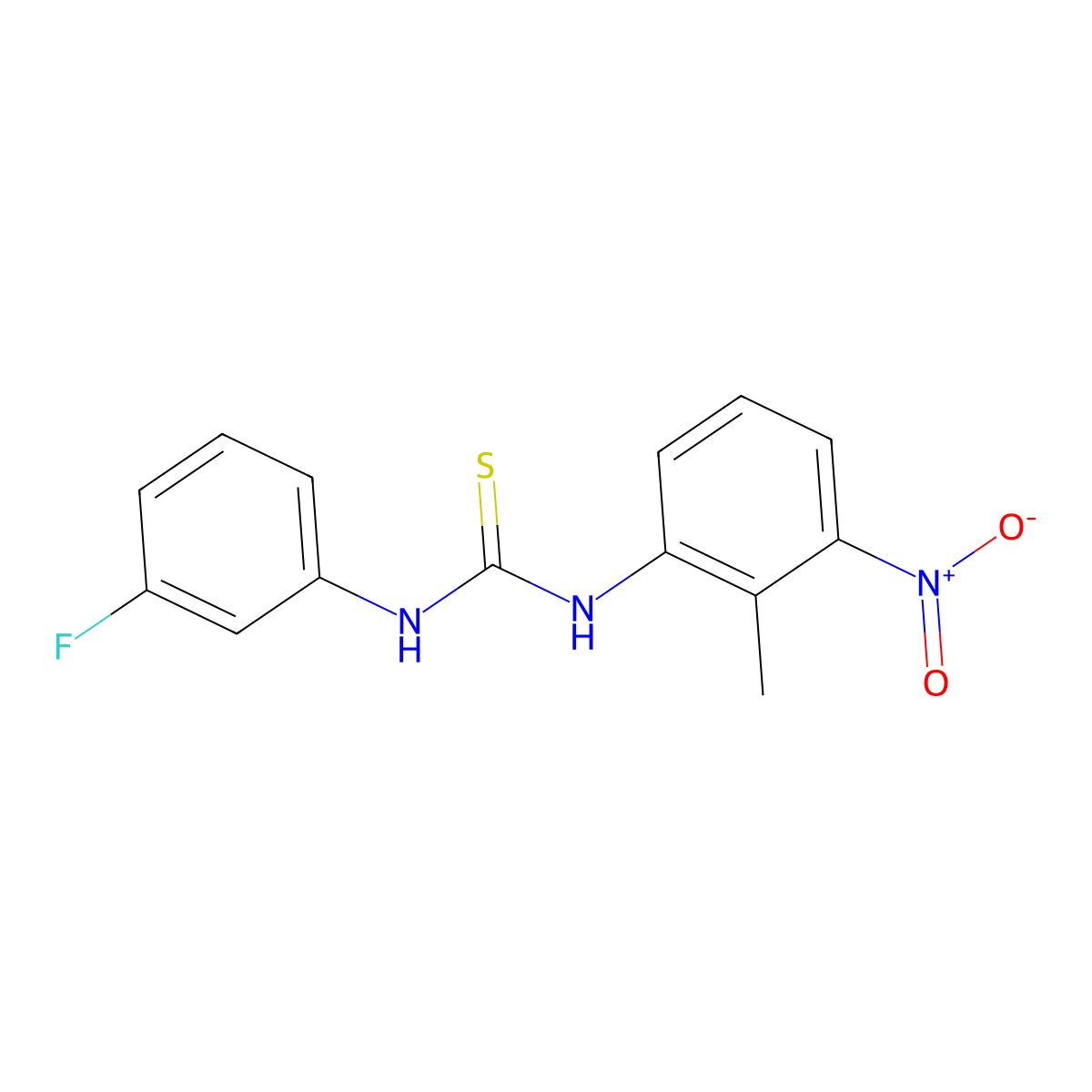 1-(3-Fluorophenyl)-3-(2-methyl-3-nitrophenyl)thiourea molecular structure, CAS 708239-67-2