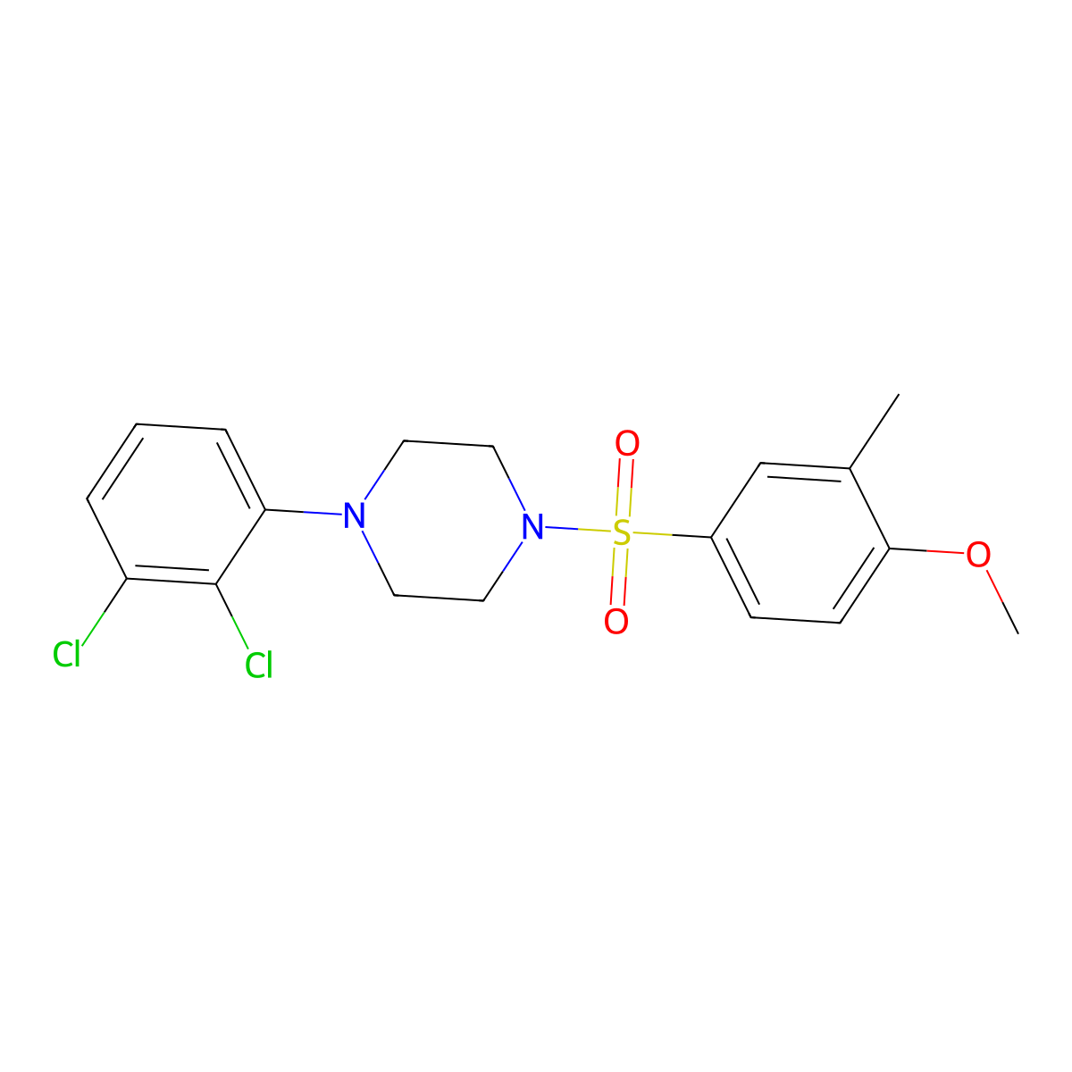 1-(2,3-Dichlorophenyl)-4-(4-methoxy-3-methylbenzenesulfonyl)piperazine molecular structure, CAS 708239-75-2