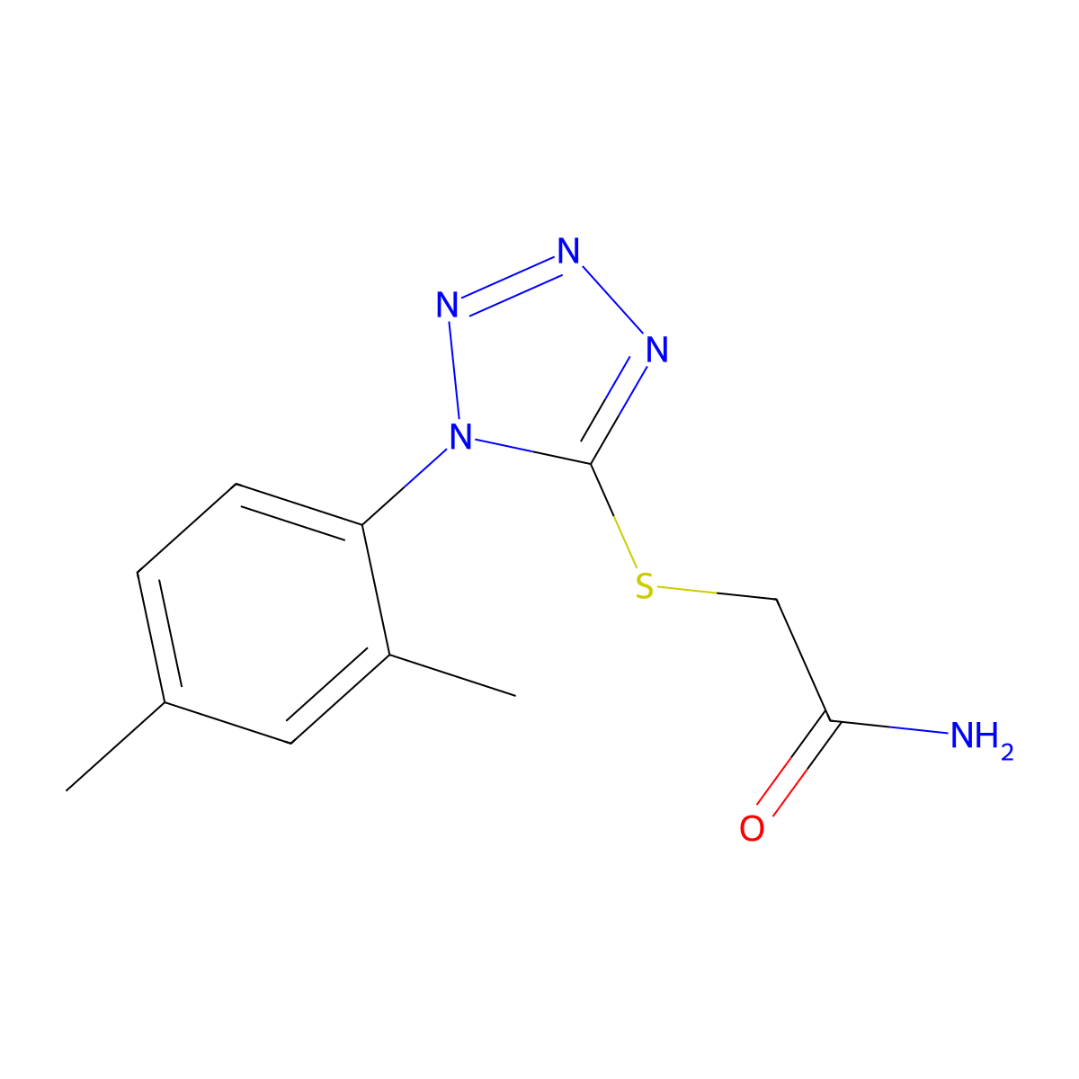 2-[1-(2,4-Dimethylphenyl)tetrazol-5-yl]sulfanylacetamide molecular structure, CAS 708239-90-1