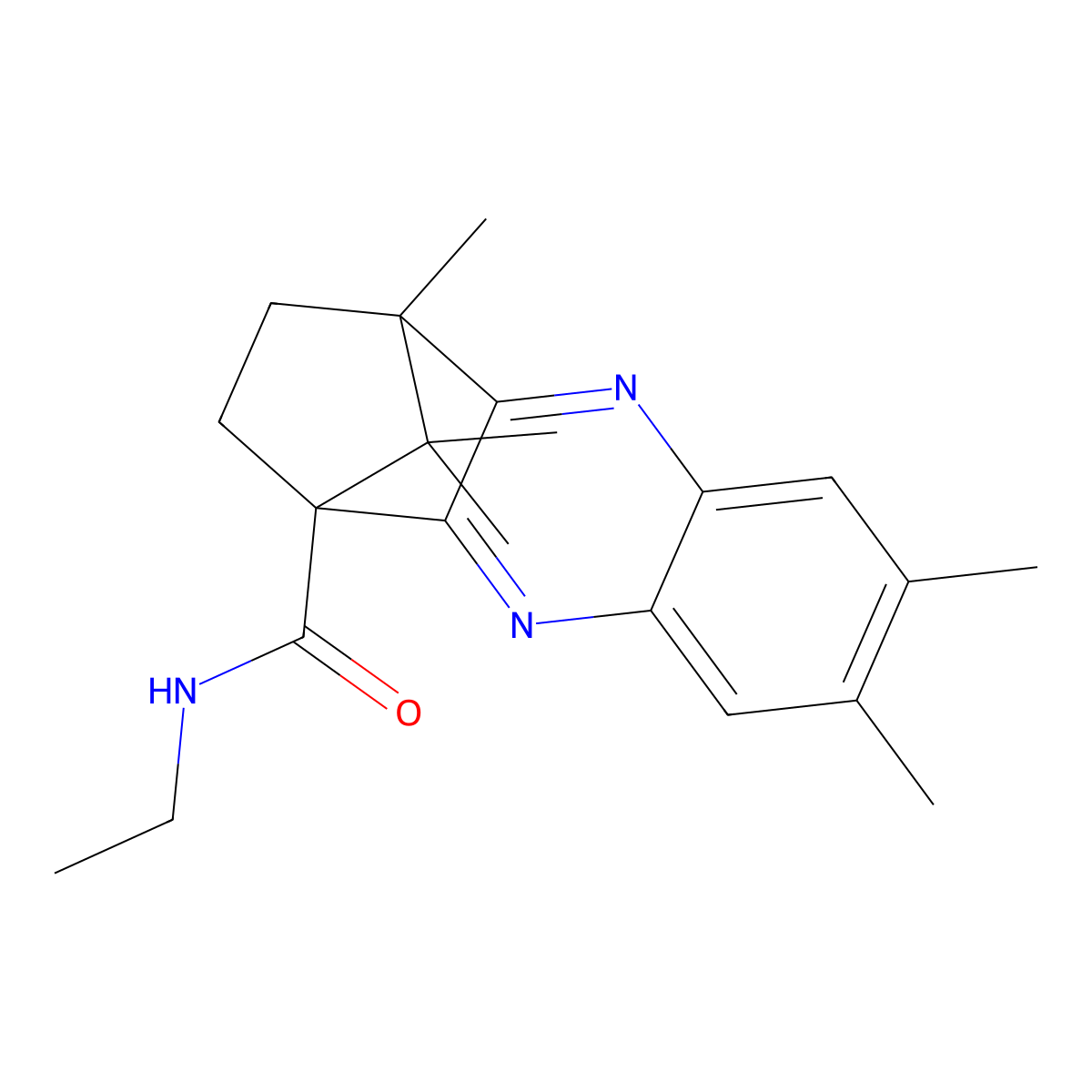 N-ethyl-6,7,12,15,15-pentamethyl-3,10-diazatetracyclo[10.2.1.0~2,11~.0~4,9~]pentadeca-2(11),3,5,7,9-pentaene-1-carboxamide molecular structure, CAS 708239-93-4