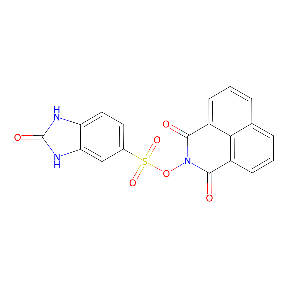 (1,3-Dioxobenzo[de]isoquinolin-2-yl) 2-oxo-1,3-dihydrobenzimidazole-5-sulfonate molecular structure, CAS 708239-95-6