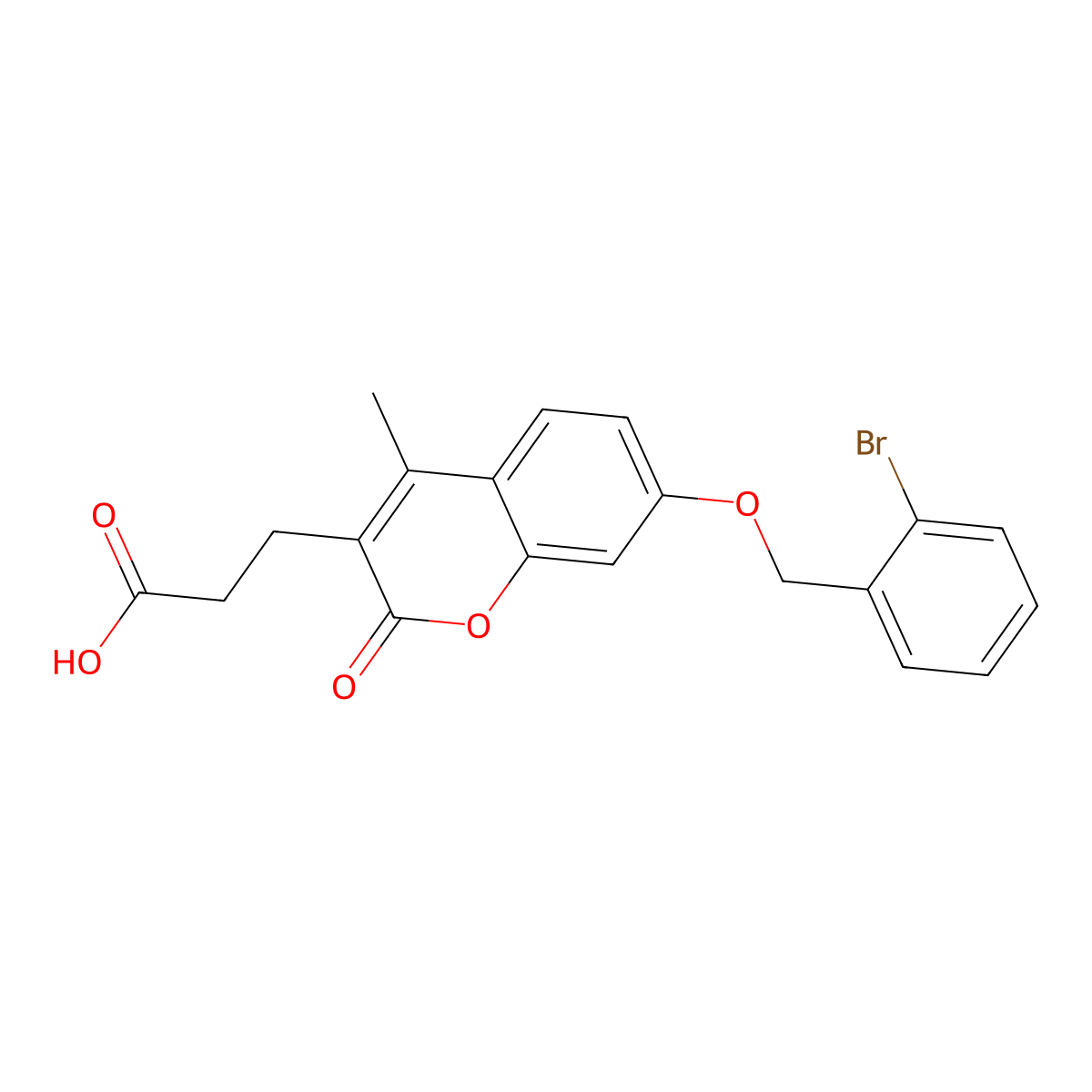 3-[7-[(2-Bromophenyl)methoxy]-4-methyl-2-oxochromen-3-yl]propanoic acid molecular structure, CAS 708240-00-0