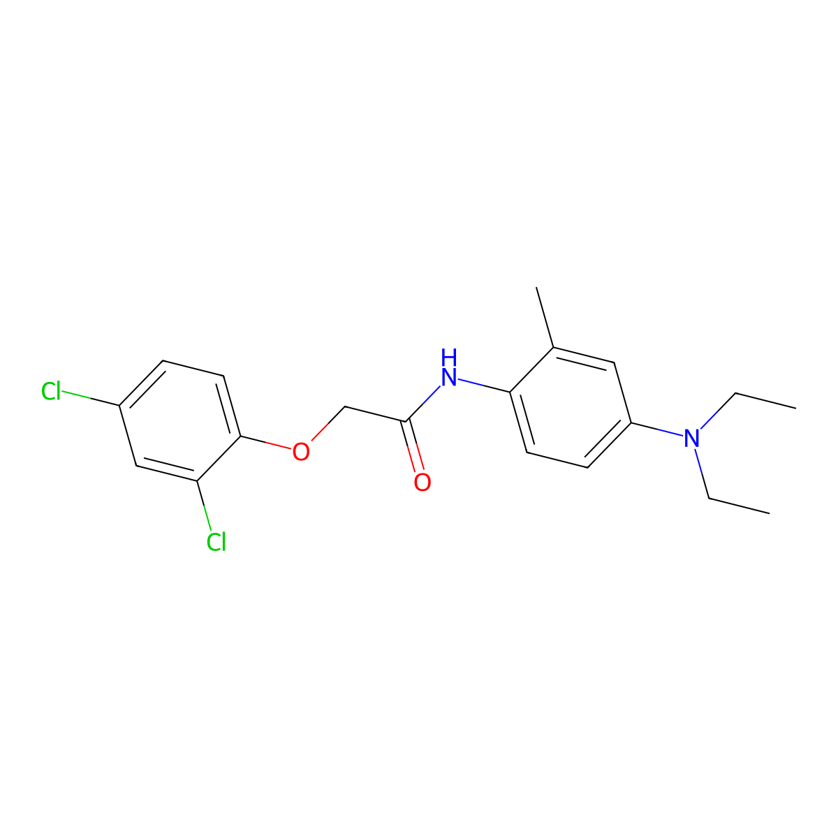 2-(2,4-dichlorophenoxy)-N-[4-(diethylamino)-2-methylphenyl]acetamide molecular structure, CAS 708240-15-7