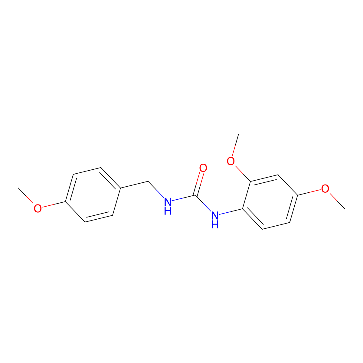 1-(2,4-Dimethoxyphenyl)-3-[(4-methoxyphenyl)methyl]urea molecular structure, CAS 708240-17-9