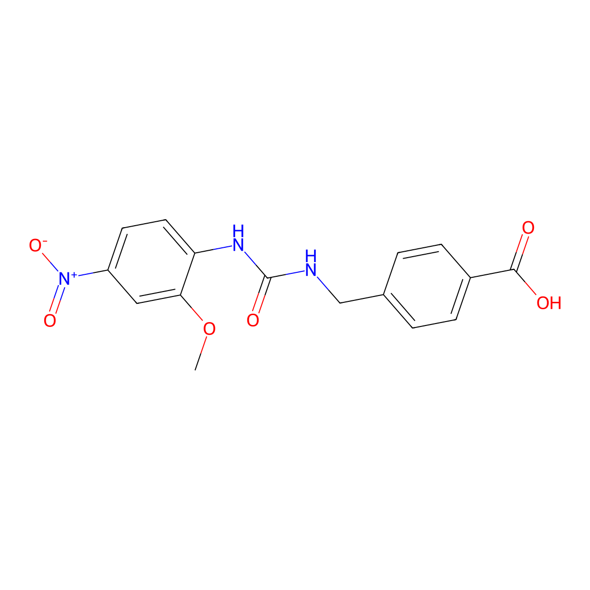 4-({[(2-Methoxy-4-nitrophenyl)carbamoyl]amino}methyl)benzoic acid molecular structure, CAS 708240-25-9