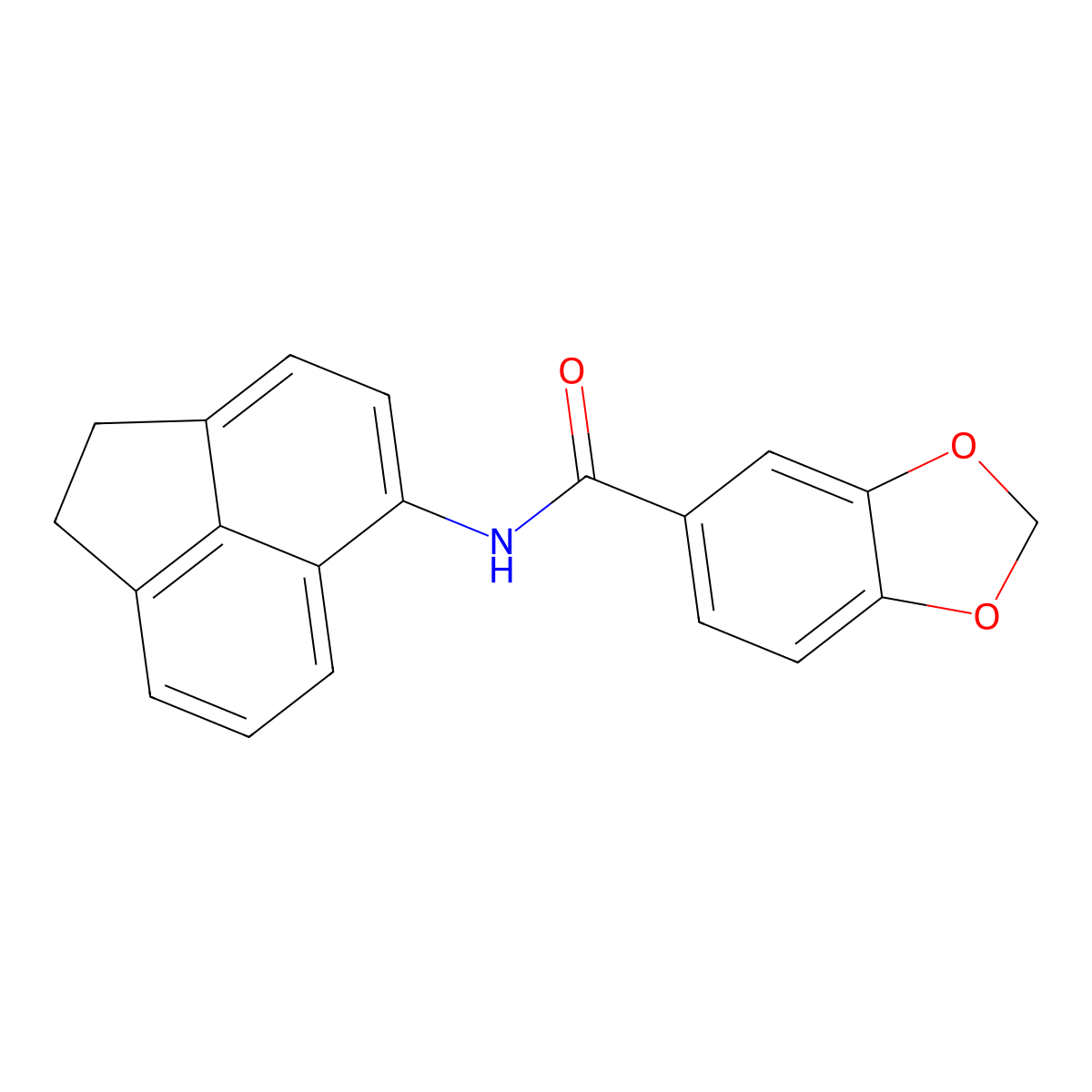 N-(1,2-dihydroacenaphthylen-5-yl)-1,3-benzodioxole-5-carboxamide molecular structure, CAS 708240-33-9