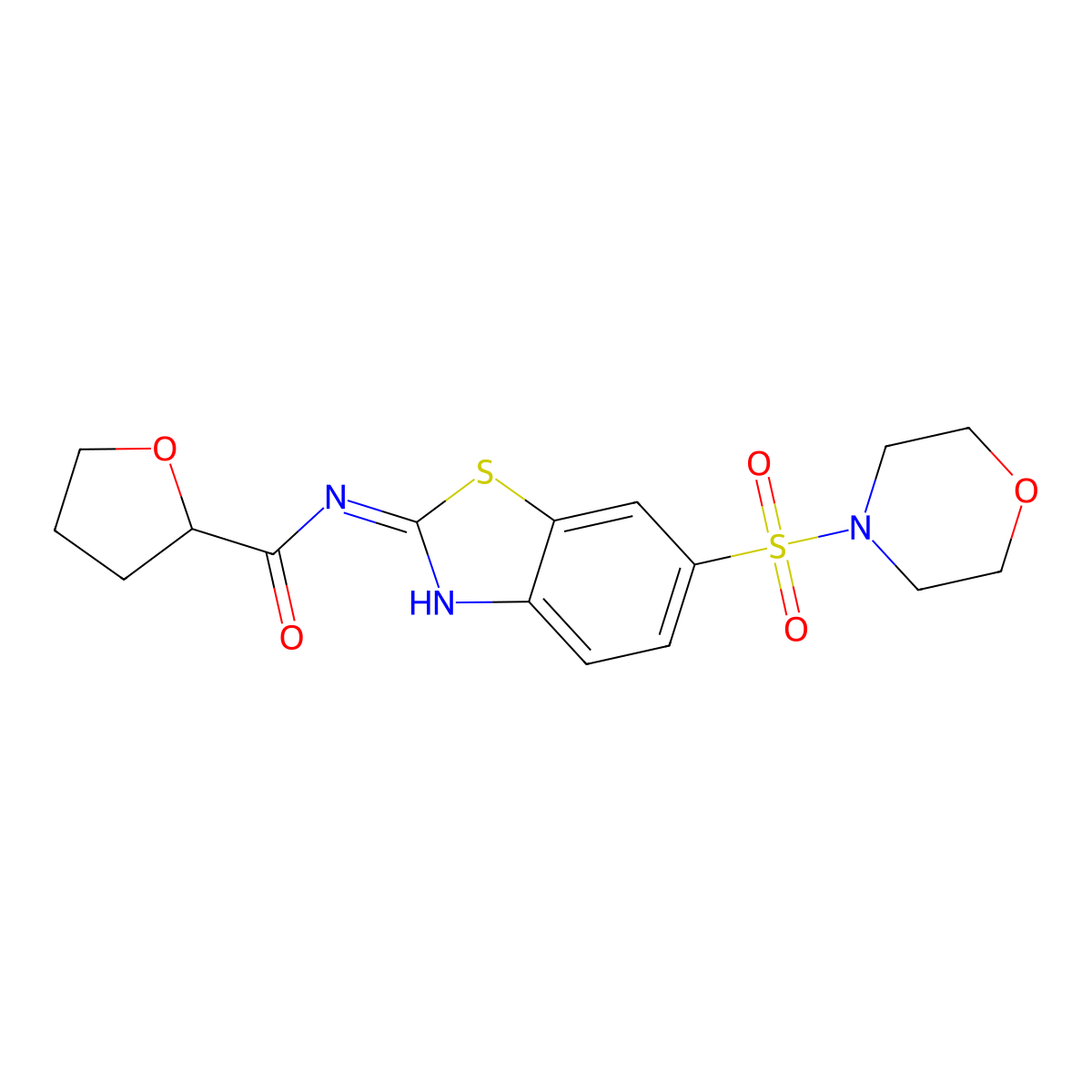 N-[(2E)-6-(morpholin-4-ylsulfonyl)-1,3-benzothiazol-2(3H)-ylidene]tetrahydrofuran-2-carboxamide molecular structure, CAS 708240-52-2