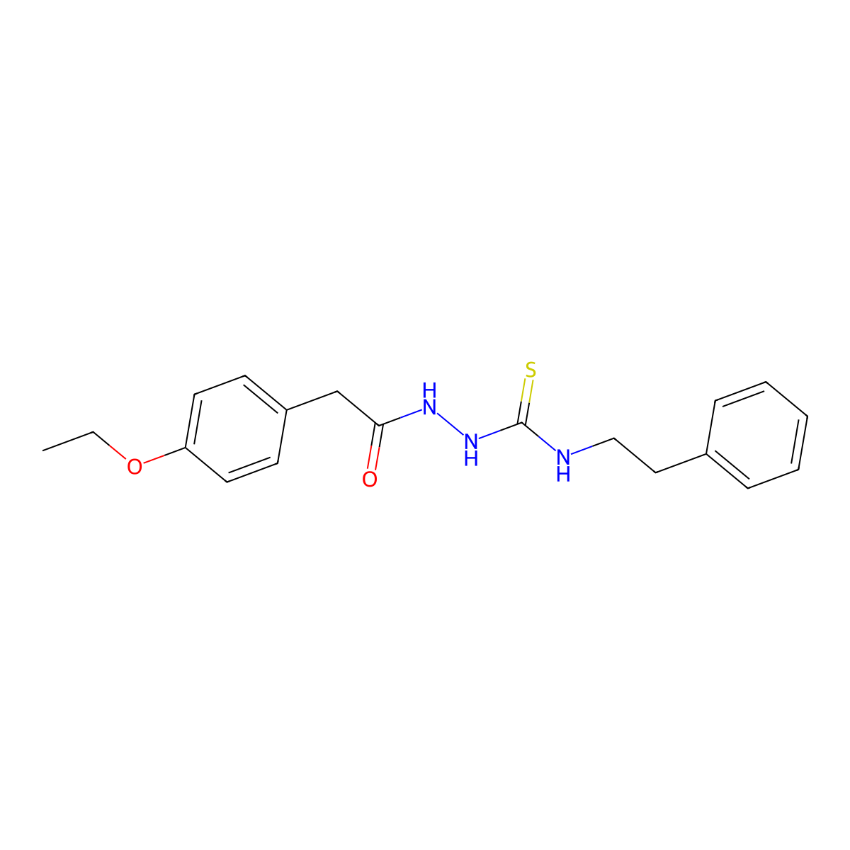 2-[(4-ethoxyphenyl)acetyl]-N-(2-phenylethyl)hydrazinecarbothioamide molecular structure, CAS 708240-67-9