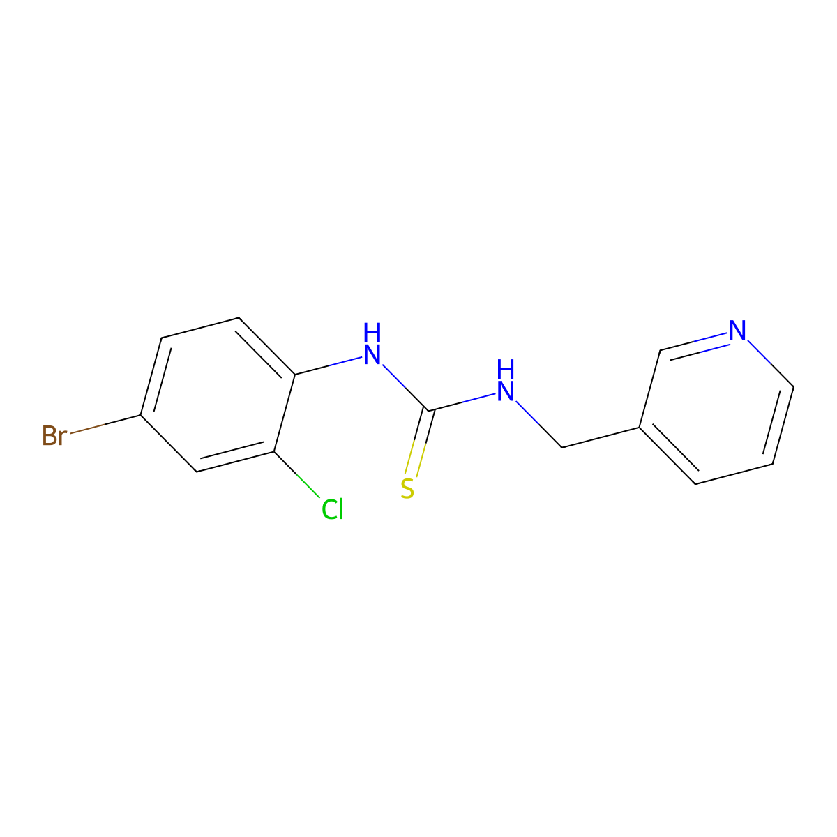 1-(4-Bromo-2-chlorophenyl)-3-(pyridin-3-ylmethyl)thiourea molecular structure, CAS 708241-48-9