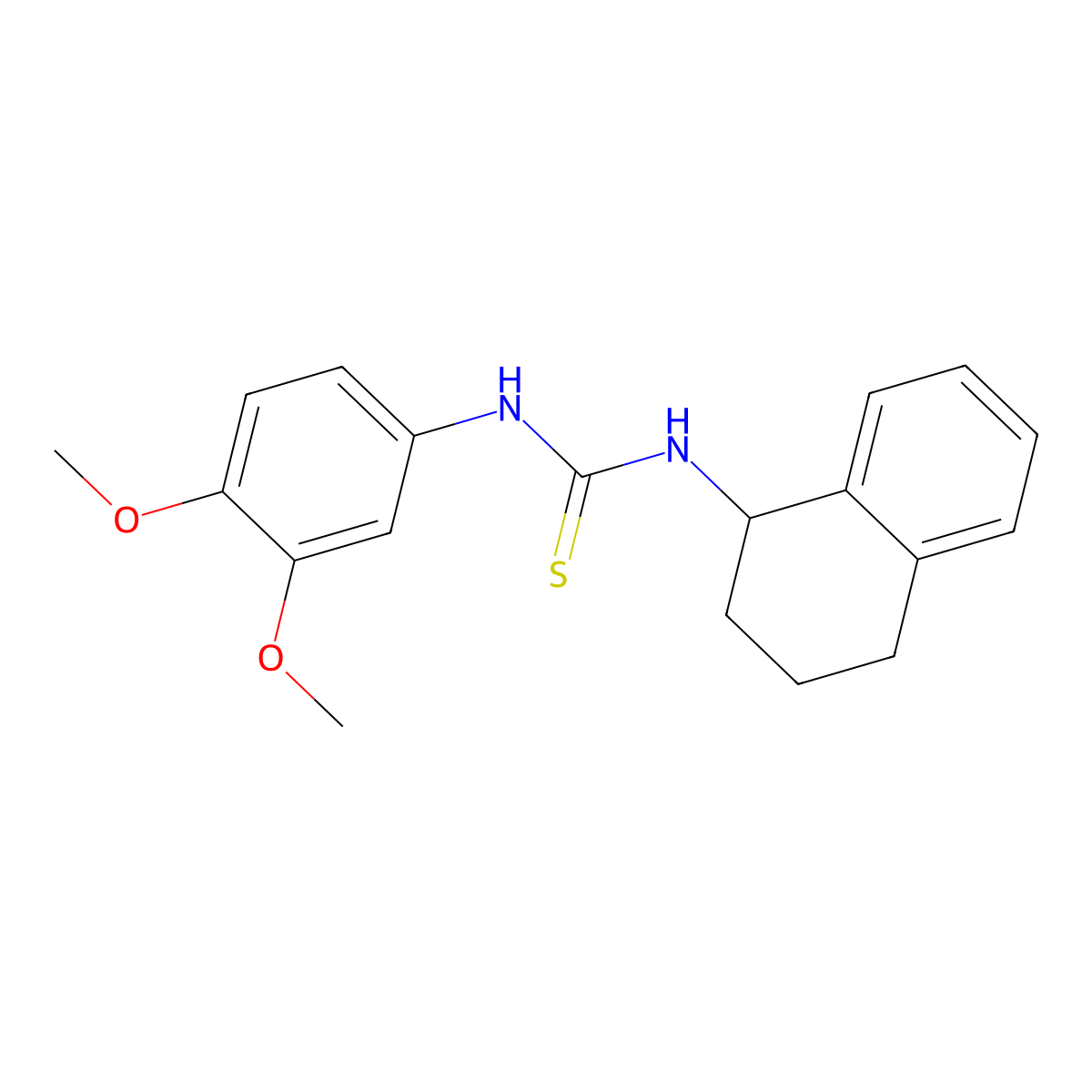 1-(3,4-Dimethoxyphenyl)-3-(1,2,3,4-tetrahydronaphthalen-1-yl)thiourea molecular structure, CAS 708241-51-4
