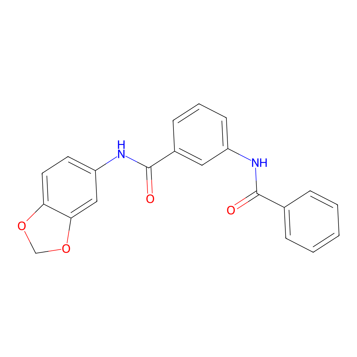 3-benzamido-N-(1,3-benzodioxol-5-yl)benzamide molecular structure, CAS 708241-89-8