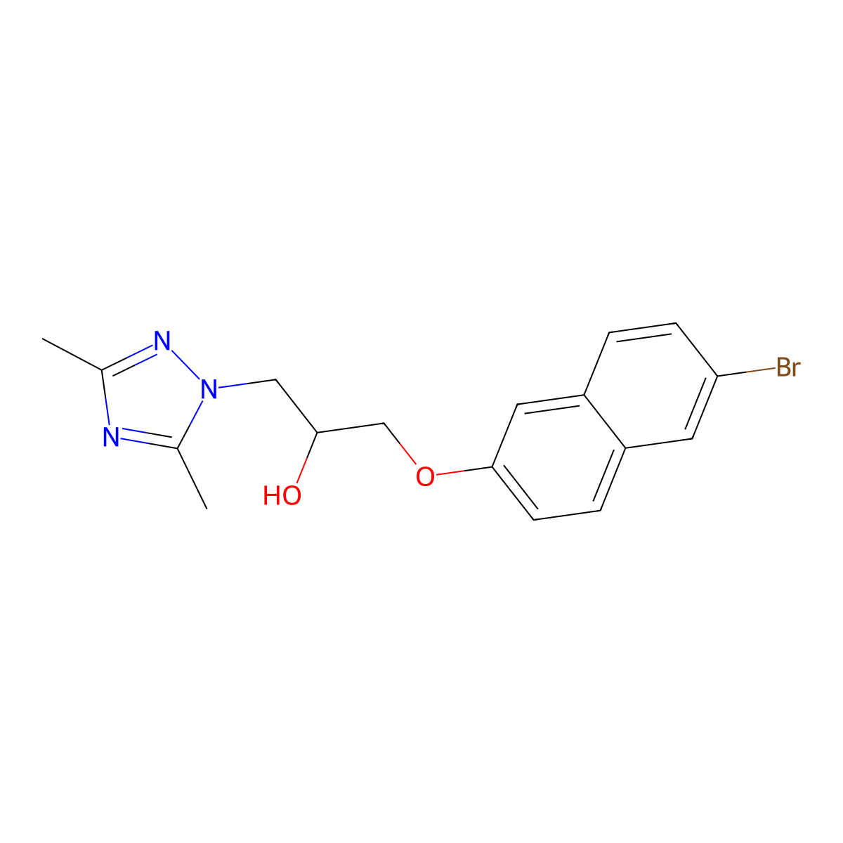 1-(6-Bromonaphthalen-2-yl)oxy-3-(3,5-dimethyl-1,2,4-triazol-1-yl)propan-2-ol molecular structure, CAS 708241-96-7