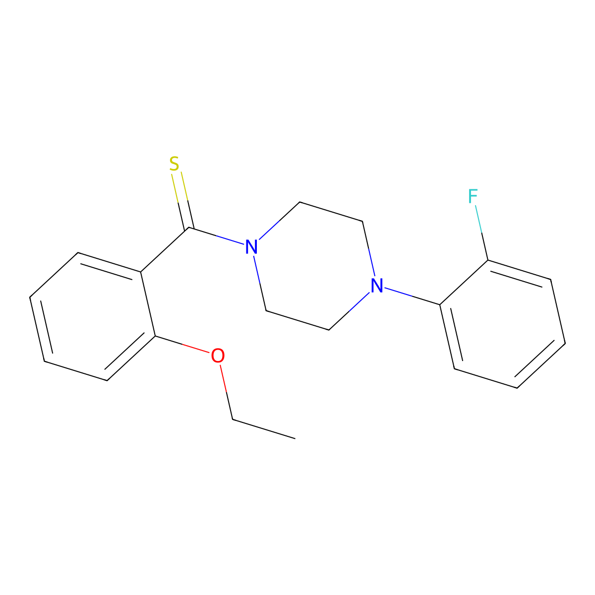 (2-Ethoxyphenyl)[4-(2-fluorophenyl)piperazin-1-yl]methanethione molecular structure, CAS 708242-08-4