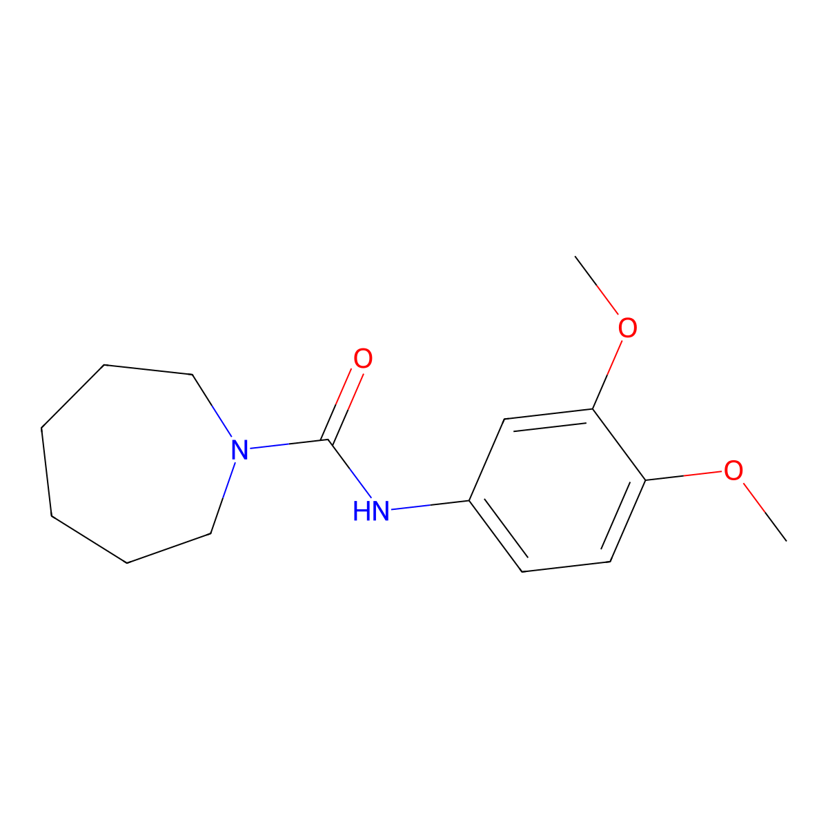N-(3,4-dimethoxyphenyl)azepane-1-carboxamide molecular structure, CAS 708242-31-3