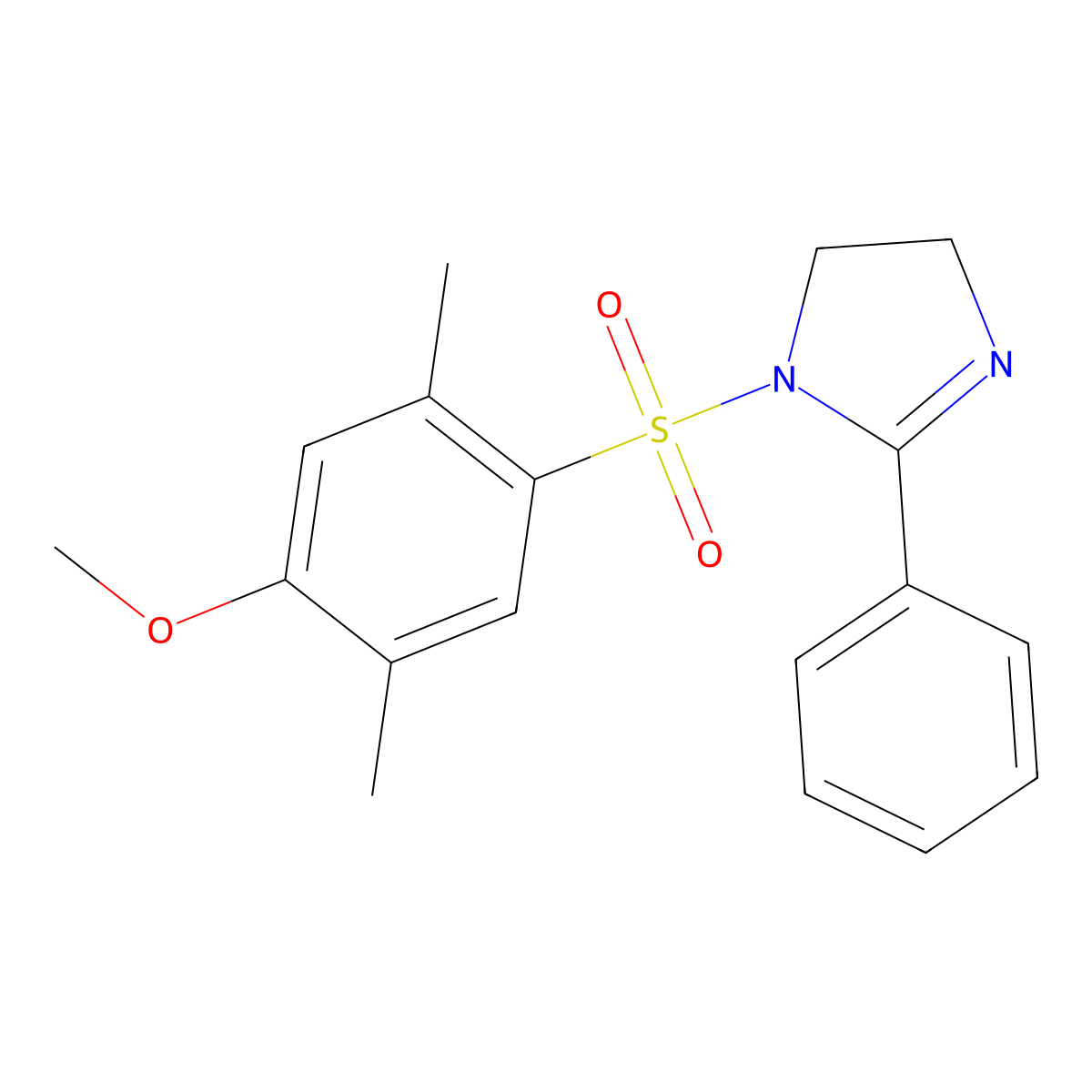 1-[(4-methoxy-2,5-dimethylphenyl)sulfonyl]-2-phenyl-4,5-dihydro-1H-imidazole molecular structure, CAS 708242-57-3