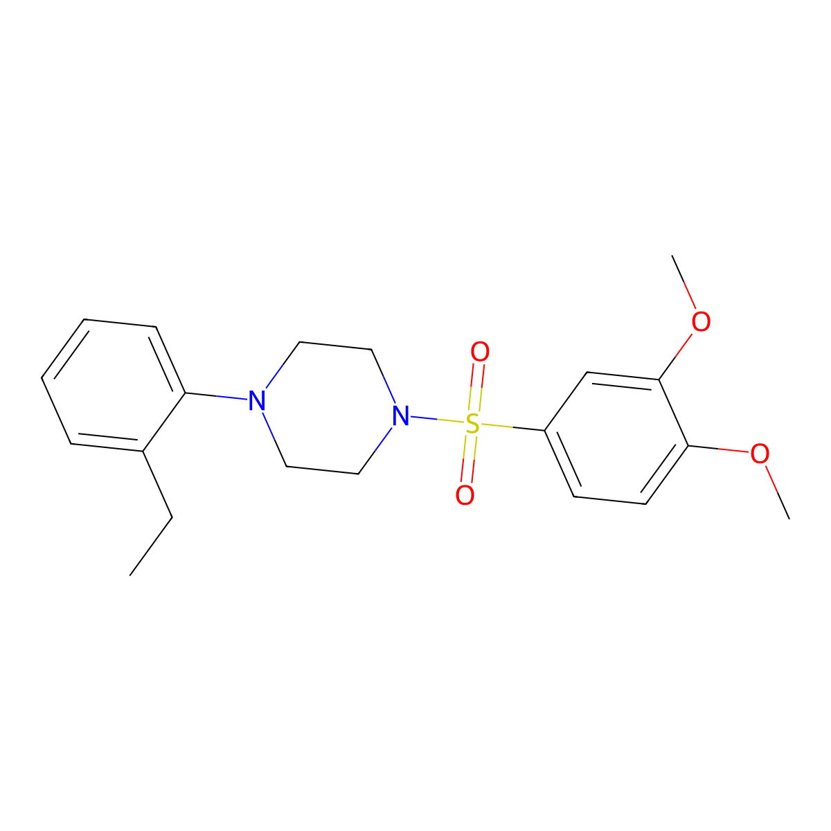 1-(3,4-Dimethoxybenzenesulfonyl)-4-(2-ethylphenyl)piperazine molecular structure, CAS 708242-61-9