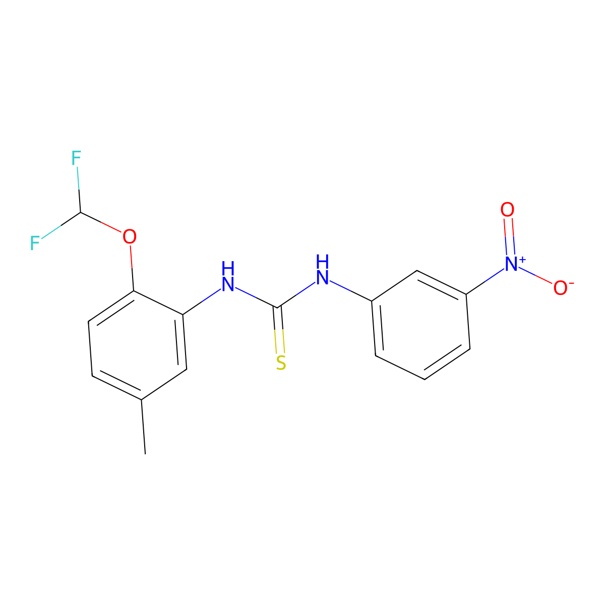 1-[2-(Difluoromethoxy)-5-methylphenyl]-3-(3-nitrophenyl)thiourea molecular structure, CAS 708242-66-4