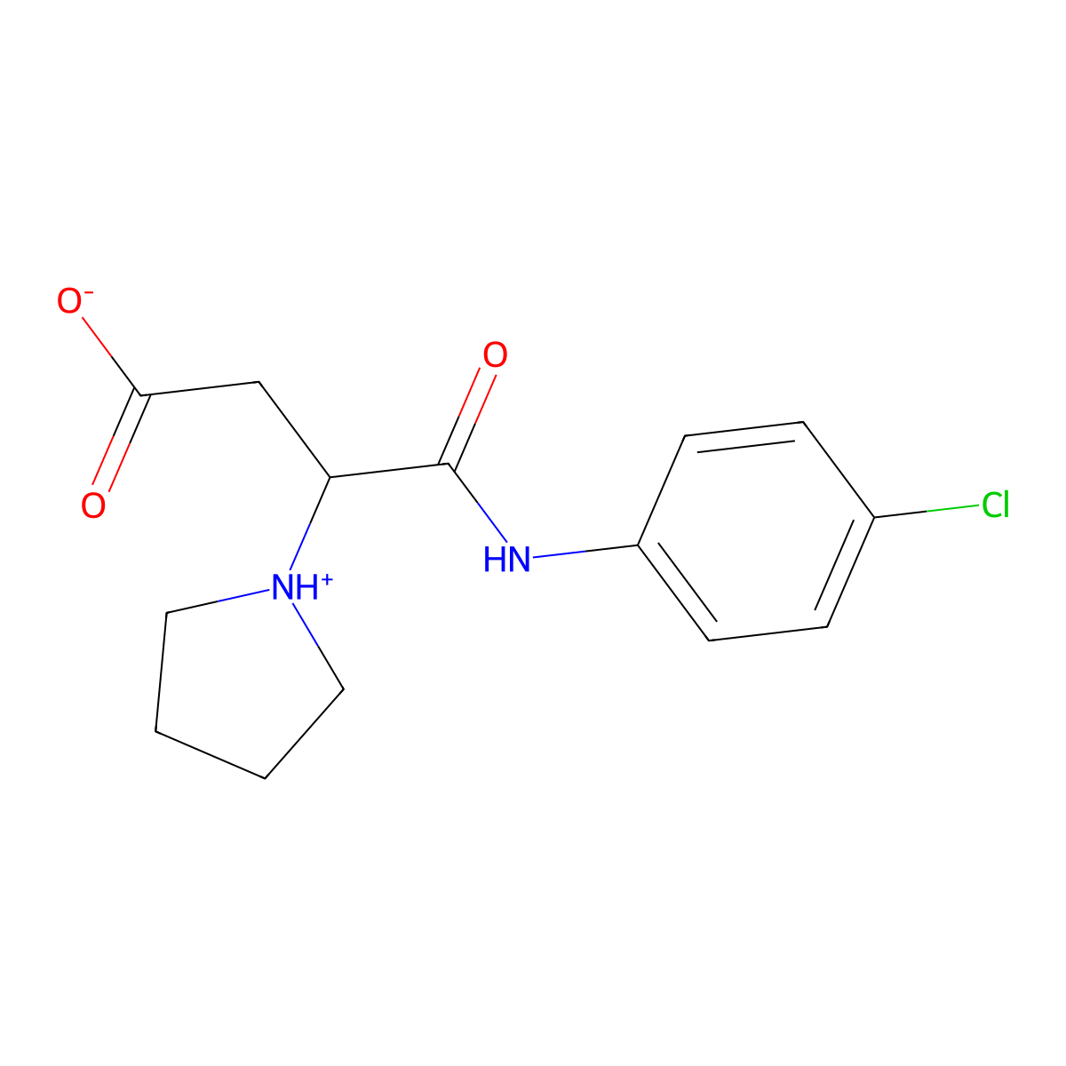 4-(4-Chloroanilino)-4-oxo-3-pyrrolidin-1-ium-1-ylbutanoate molecular structure, CAS 708243-00-9