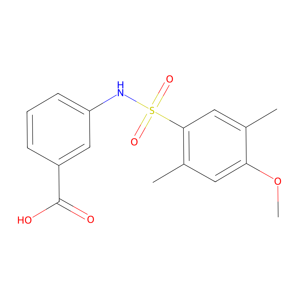 3-{[(4-Methoxy-2,5-dimethylphenyl)sulfonyl]amino}benzoic acid molecular structure, CAS 708243-34-9